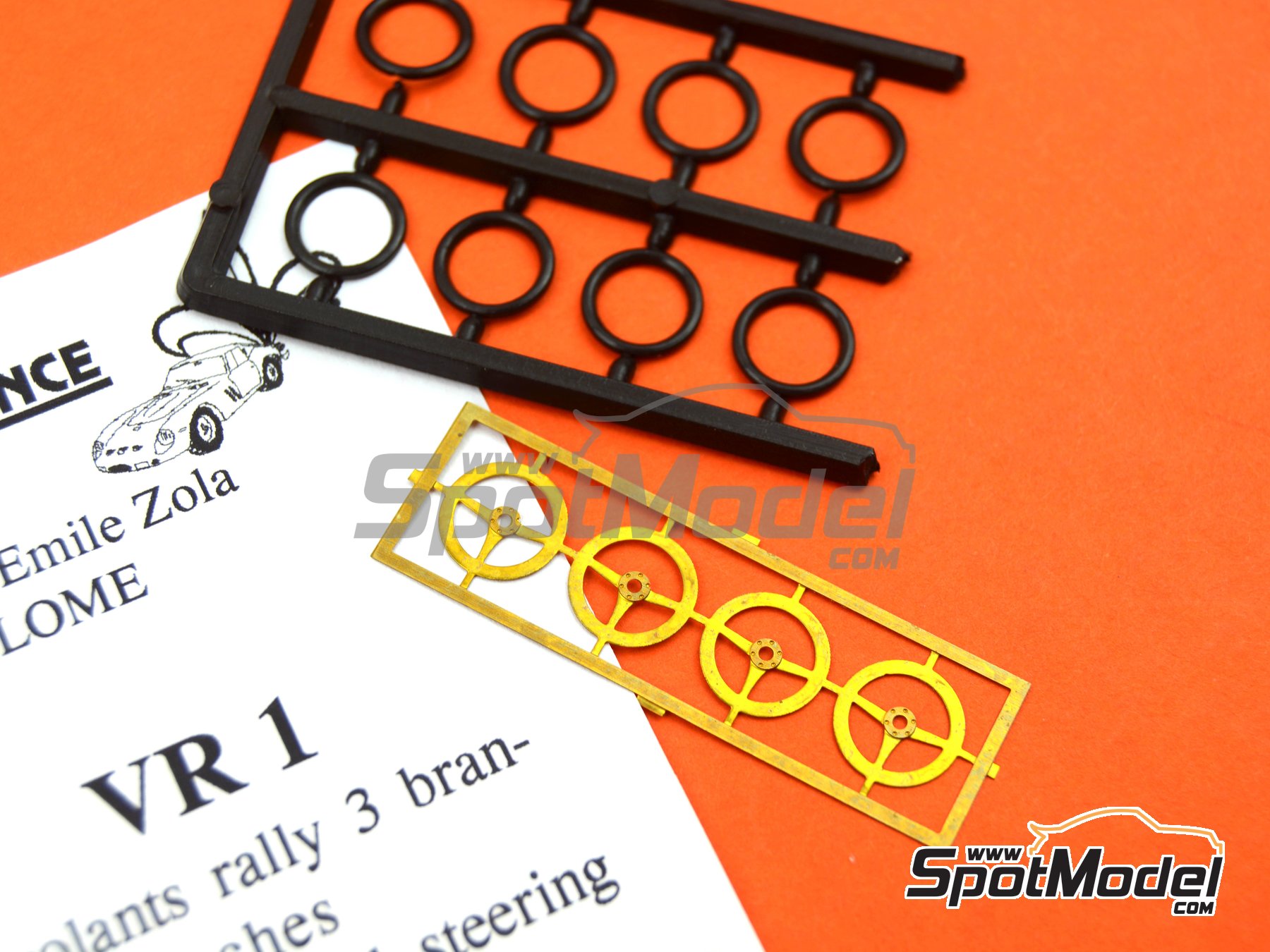 Image 3: Three spokes steering wheels rally | Steering wheel in 1/43 scale manufactured by Renaissance Models (ref. VR1)