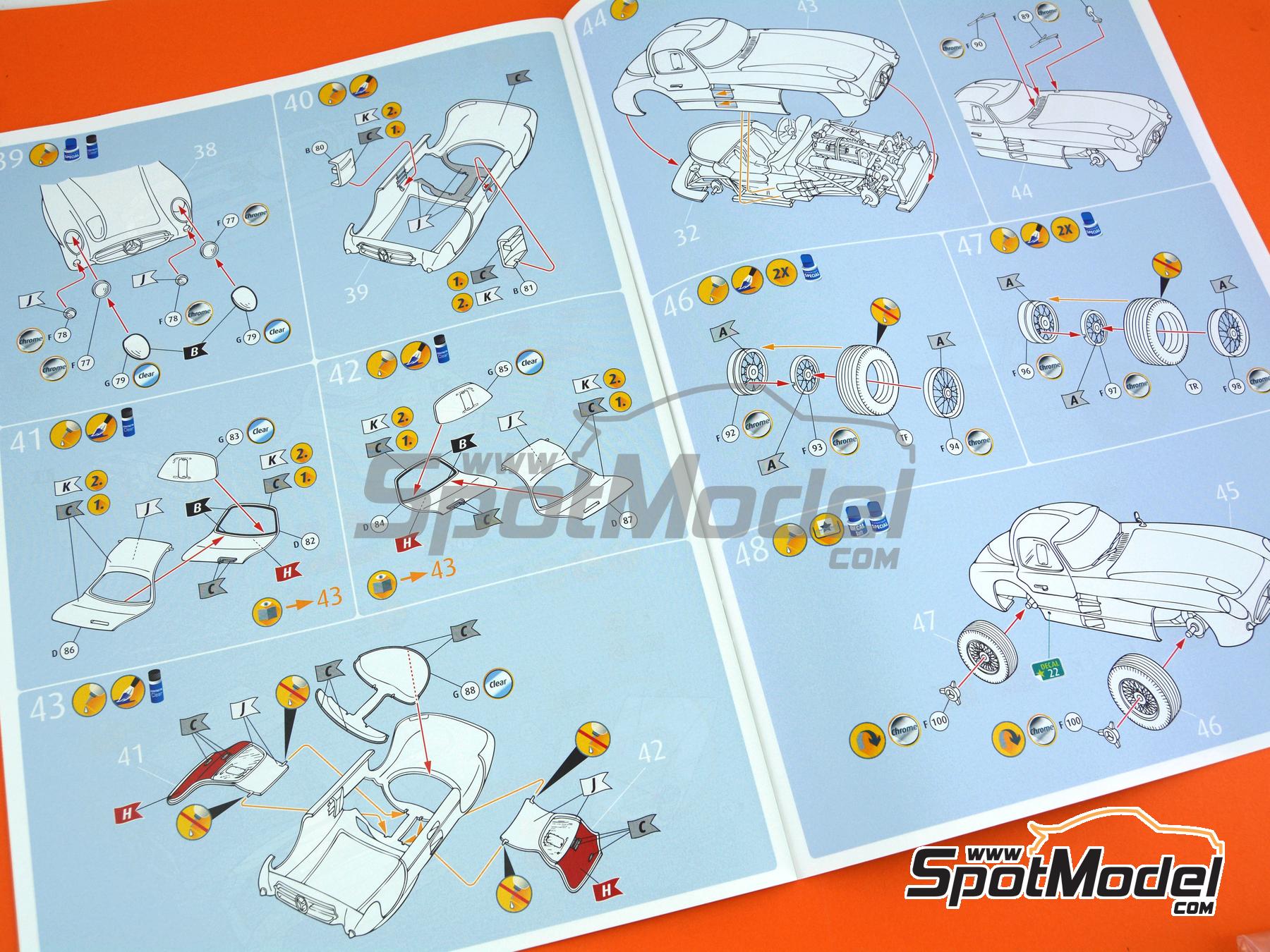 Image 22: Mercedes-Benz 300 SLR Uhlenhaut Coupe -  1955 - 6 x 10ml + 1 x 25gr | Car scale model kit in 1/24 scale manufactured by Revell (ref.&nbsp;REV05633, also 4009803056333 and 05633)