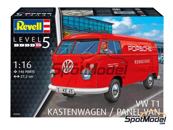 Image 2: Volkswagen Transporter  T1 Kastenwagen Porsche Renndienst | Model van kit in 1/16 scale manufactured by Revell (ref.&nbsp;REV07049, also 07049, REV7049 and 4009803070490)