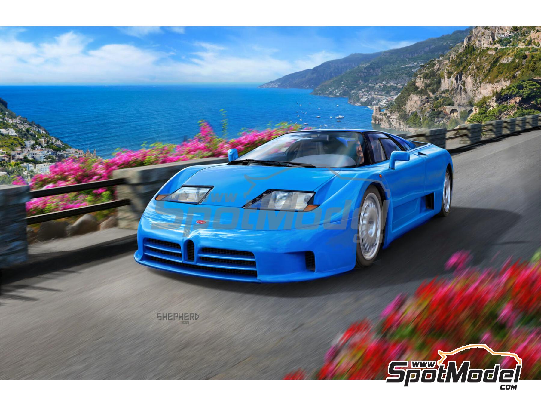 Bugatti EB110. Car scale model kit in 1/24 scale manufactured by Revell  (ref. REV07353, also 4009803073538 and 07353)