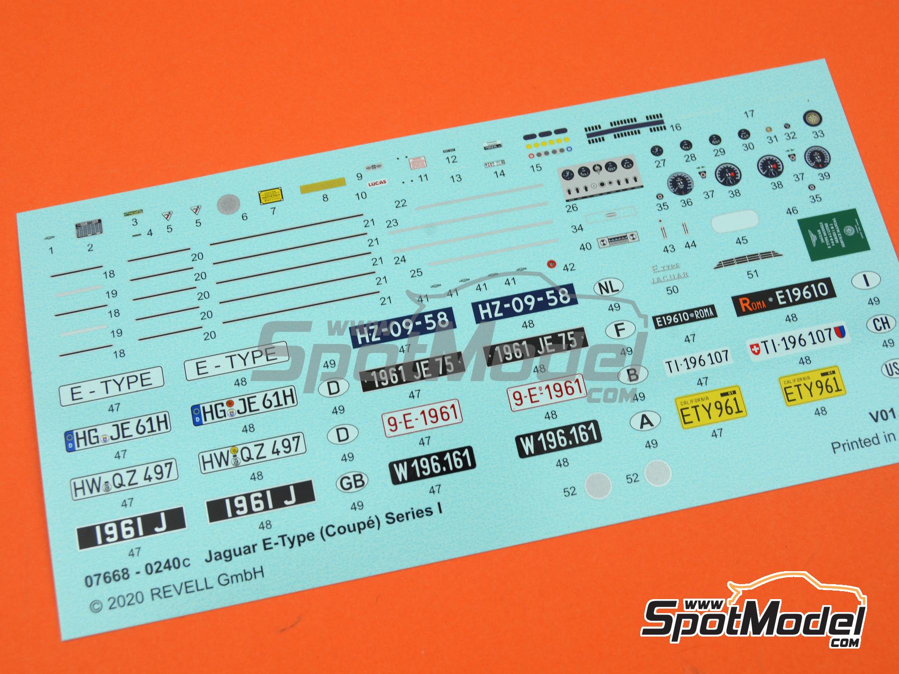 Image 12: Jaguar E-Type Coupe | Car scale model kit in 1/24 scale manufactured by Revell (ref.&nbsp;REV07668, also 4009803076683 and 07668)