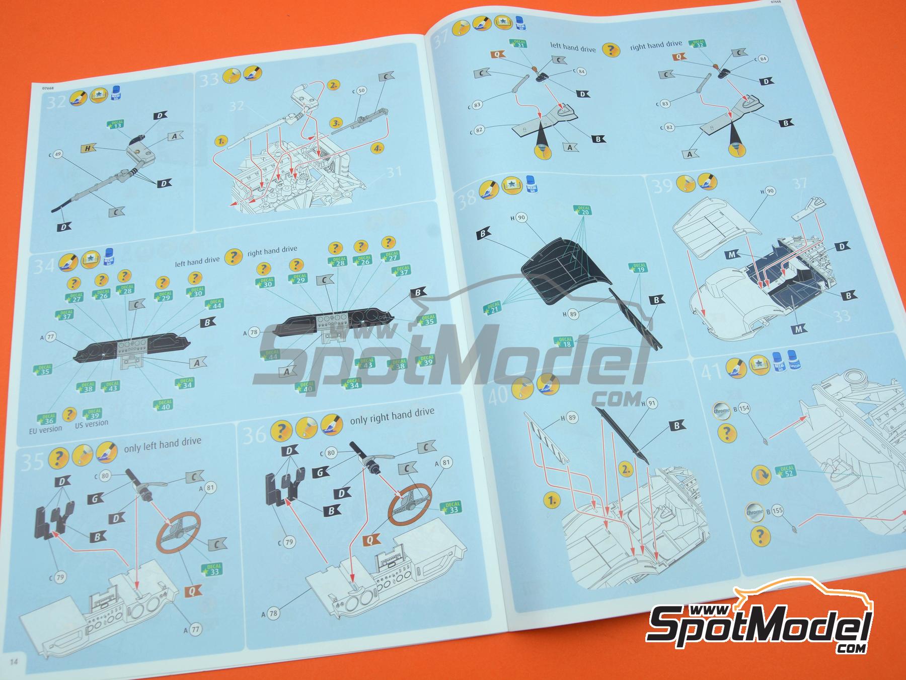 Image 15: Jaguar E-Type Coupe | Car scale model kit in 1/24 scale manufactured by Revell (ref.&nbsp;REV07668, also 4009803076683 and 07668)