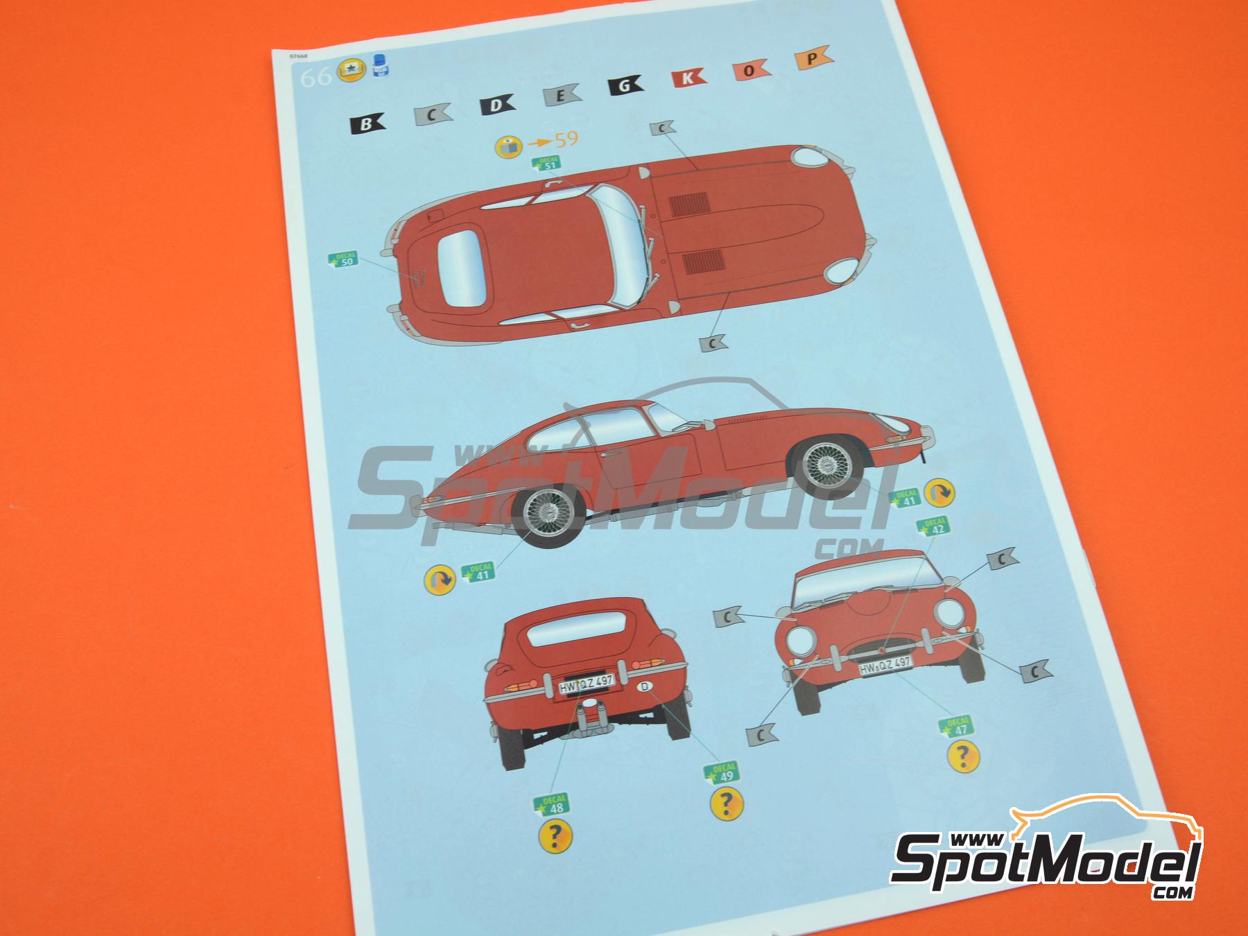 Image 17: Jaguar E-Type Coupe | Car scale model kit in 1/24 scale manufactured by Revell (ref.&nbsp;REV07668, also 4009803076683 and 07668)