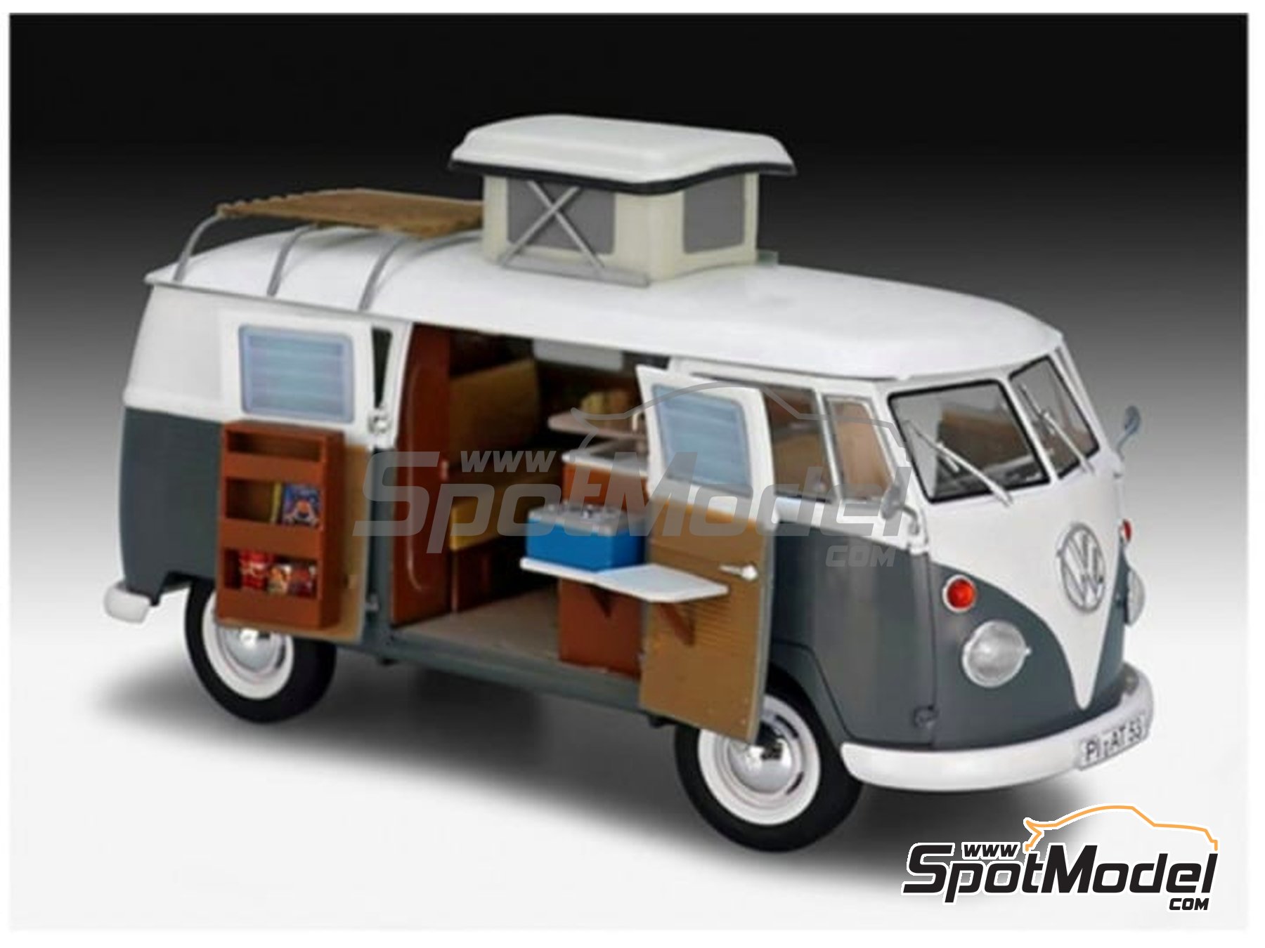 Revell Germany 7674 1960's Volkswagen VW T1 Samba Bus Camper Van model kit 1/24 