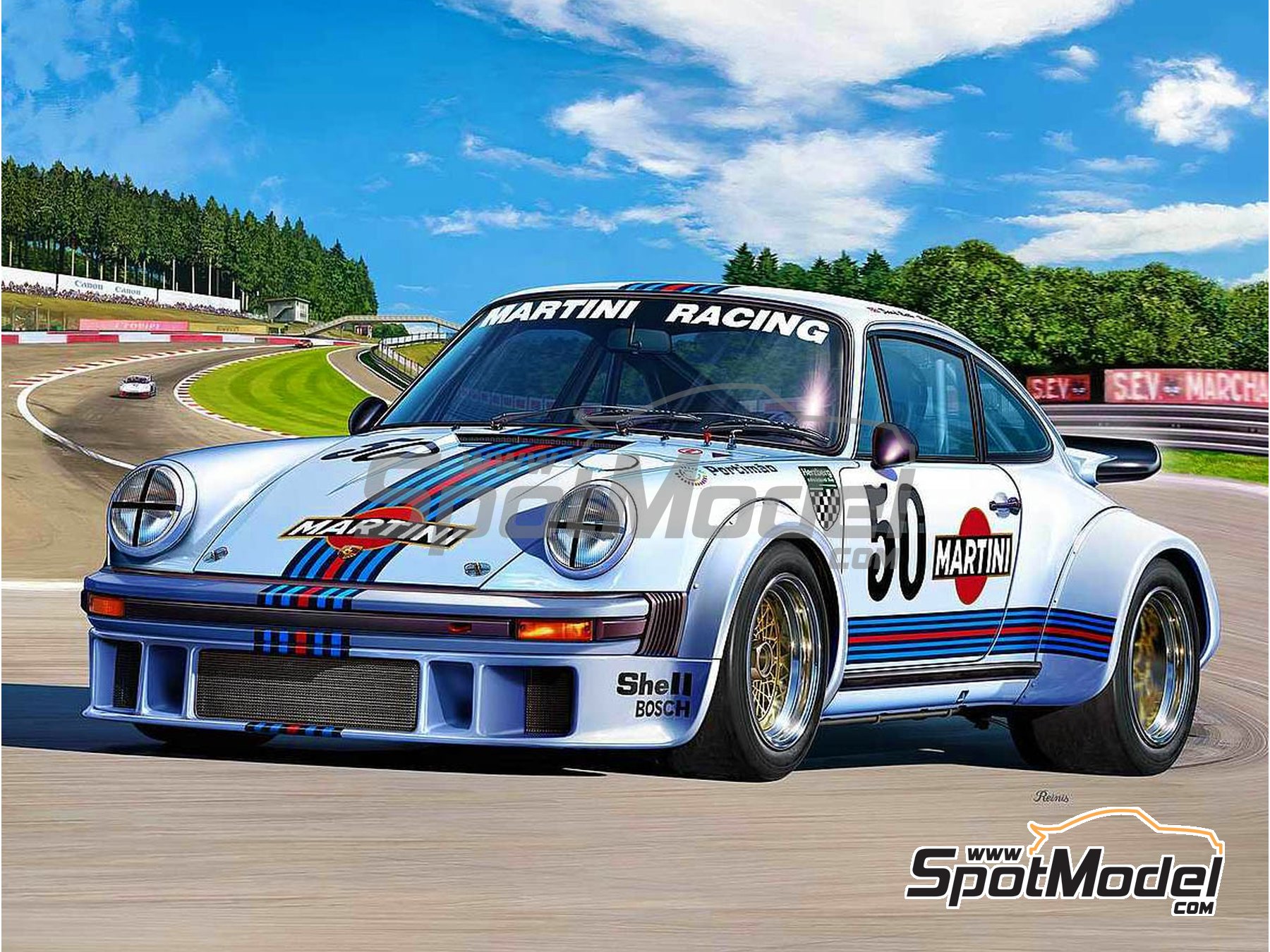 Image 1: Porsche 934 Turbo RSR Grupo 4 patrocinado por Martini Racing | Maqueta de coche en escala&nbsp;1/24 fabricado por Revell (ref.&nbsp;REV07685, tambien 4009803076850 y 07685)