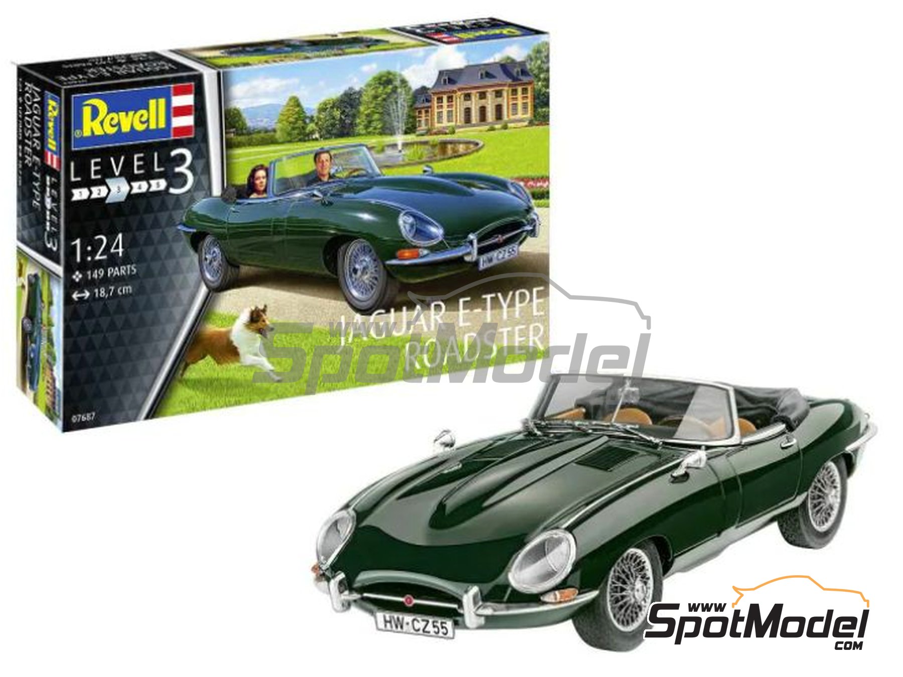 Revell 854509 1:24 Scale Jaguar XK-E (E-Type) Level 5 Plastic Model Car Kit