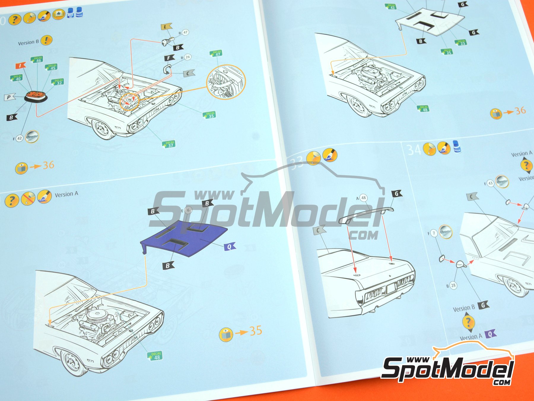 Image 6: Plymouth GTX sponsored by Fast & Furious 8 -  1971 | Car scale model kit in 1/25 scale manufactured by Revell (ref.&nbsp;REV07692, also 4009803076928 and 07692)