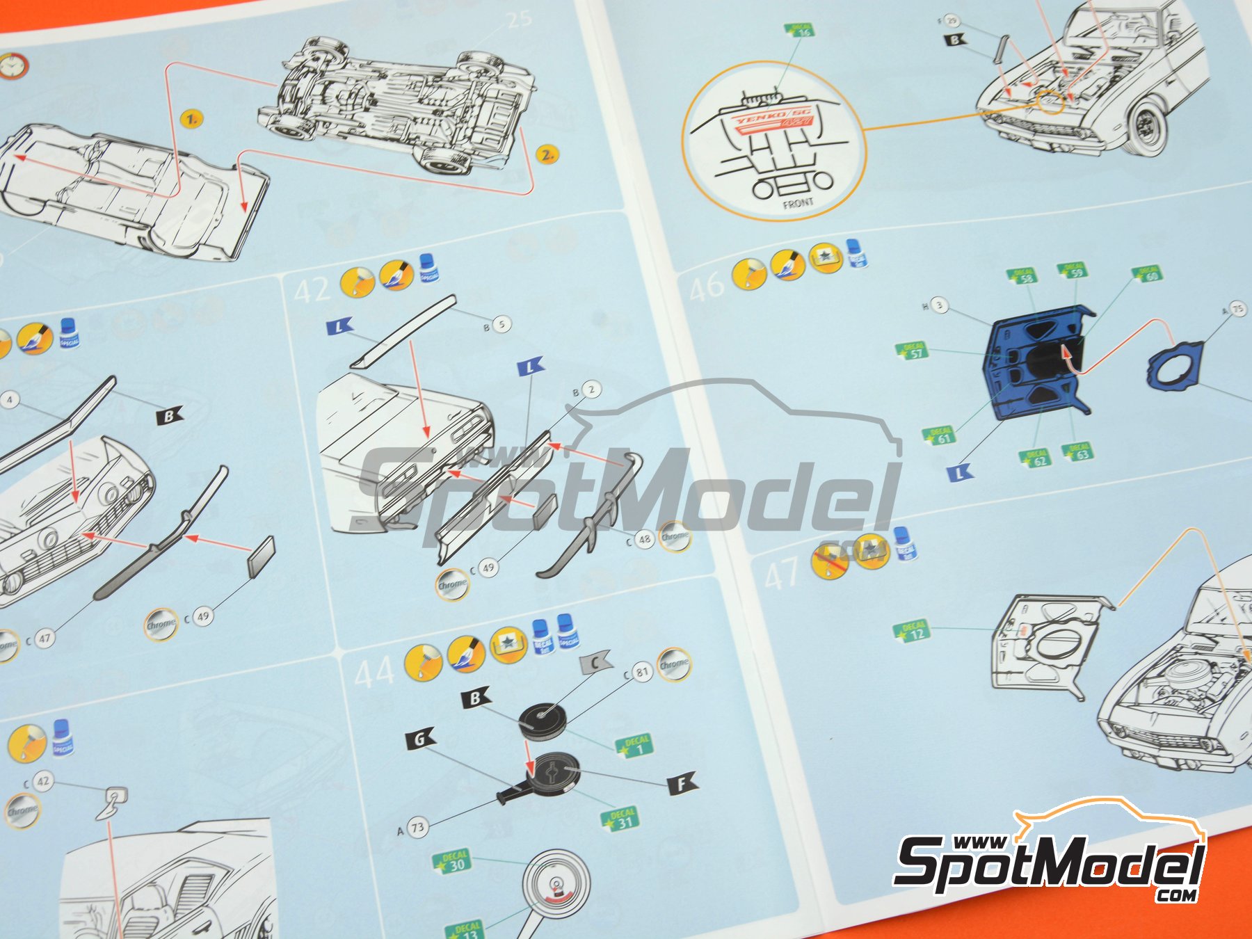 Image 16: Chevrolet Camaro sponsored by Fast & Furious -  1969 | Car scale model kit in 1/25 scale manufactured by Revell (ref.&nbsp;REV07694, also 4009803007694 and 07694)