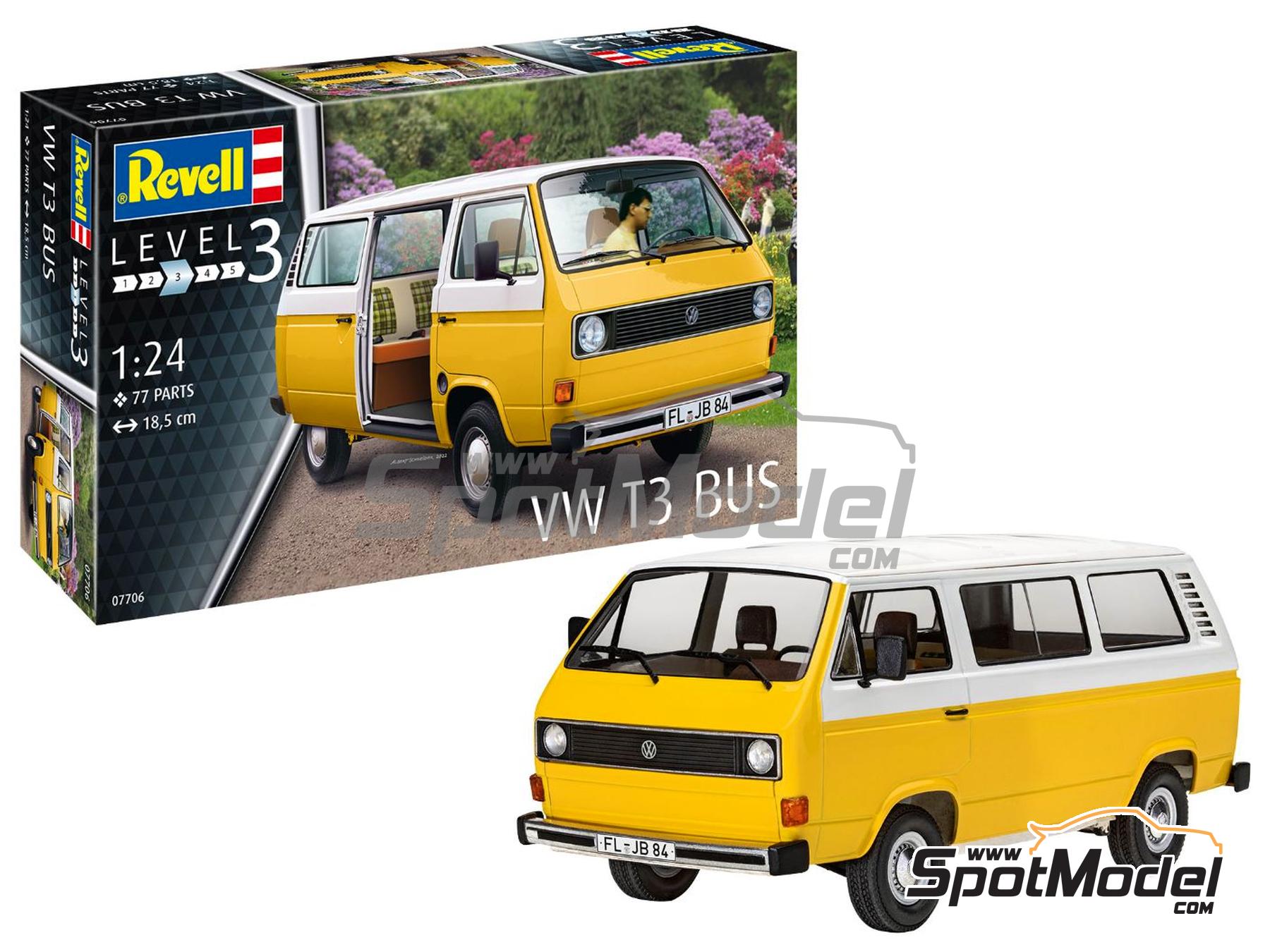 Revell 07706 Van Scale Model Kit 125 Scale Volkswagen T3 Bus Ref