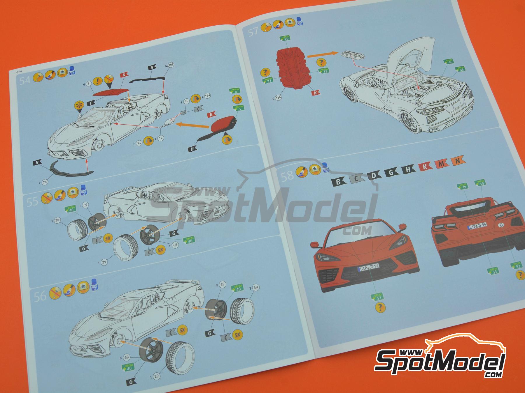 Image 16: Corvette C8 Coupe | Car scale model kit in 1/24 scale manufactured by Revell (ref. REV07714, also 4009803077147 and 07714)