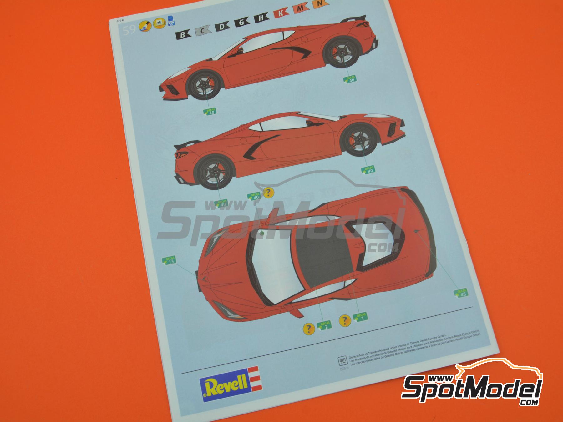 Image 17: Corvette C8 Coupe | Car scale model kit in 1/24 scale manufactured by Revell (ref. REV07714, also 4009803077147 and 07714)