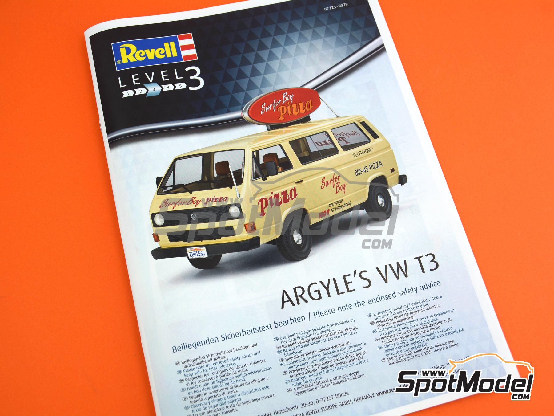 Revell 07725: Van scale model kit 1/25 scale - Volkswagen T3 Bus
