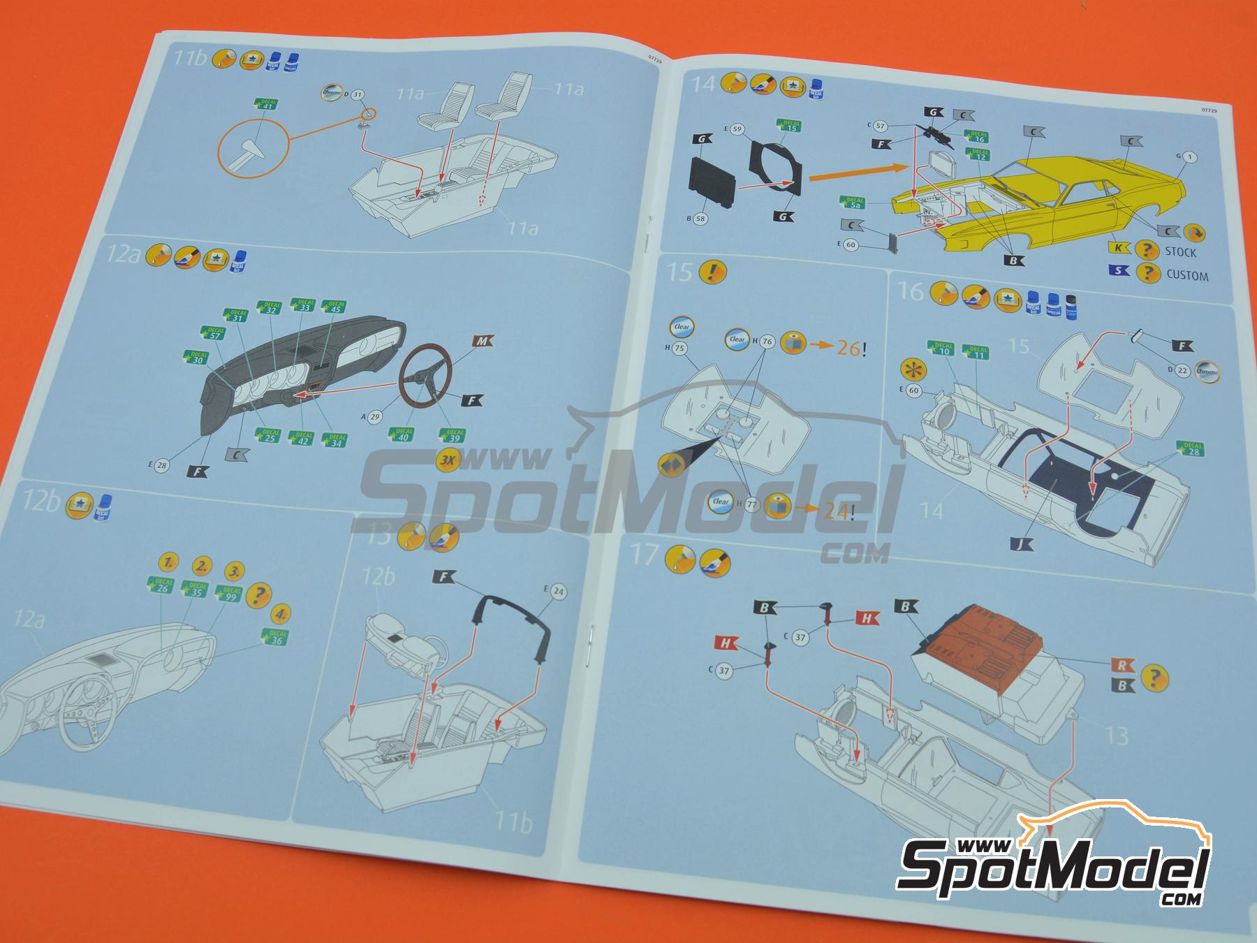 Image 13: Shelby Ford Mustang GT500 -  1970 | Car scale model kit in 1/25 scale manufactured by Revell (ref.&nbsp;REV07729, also 07729)
