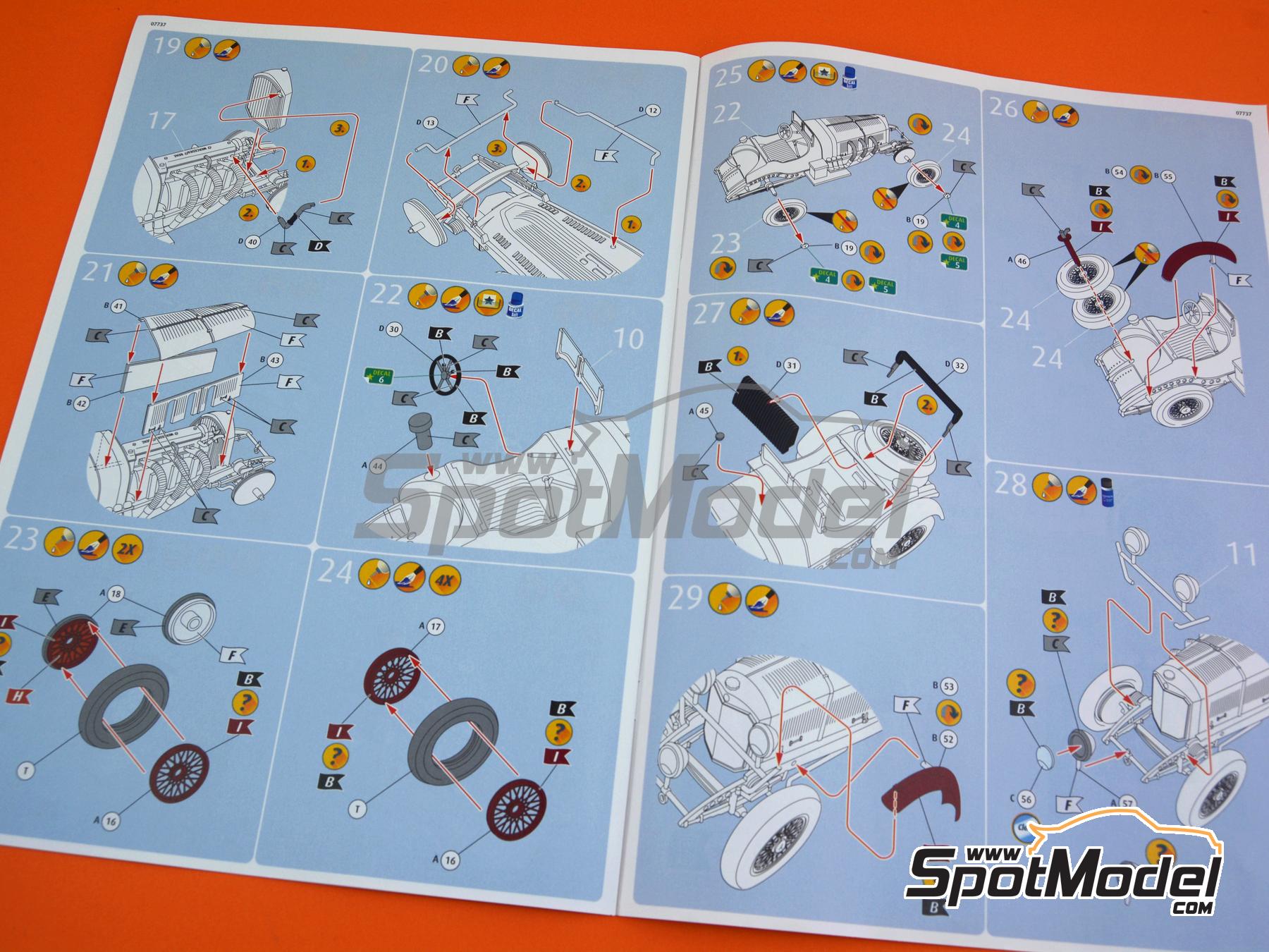 Image 15: Mercedes Benz SSKL - Mille Miglia 1931 | Maqueta en escala 1/32 fabricado por Revell (ref. REV07737, tambien 4009803077376 y 07737)