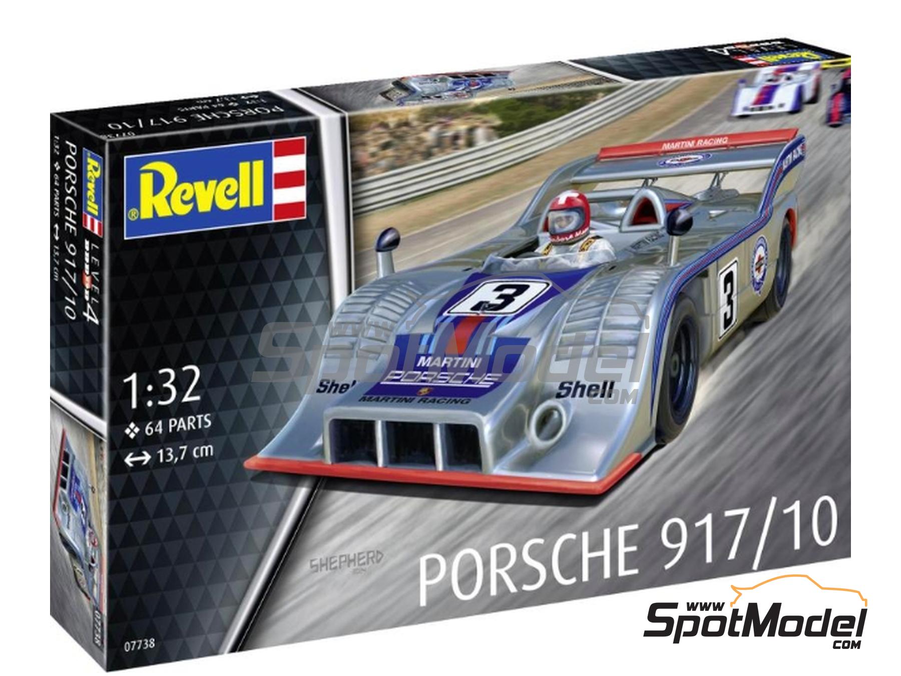 Image 1: Porsche 917/10 Martini Racing Team - Interserie 1974 | Scale model kit in 1/32 scale manufactured by Revell (ref. REV07738, also 4009803077383 and 07738)