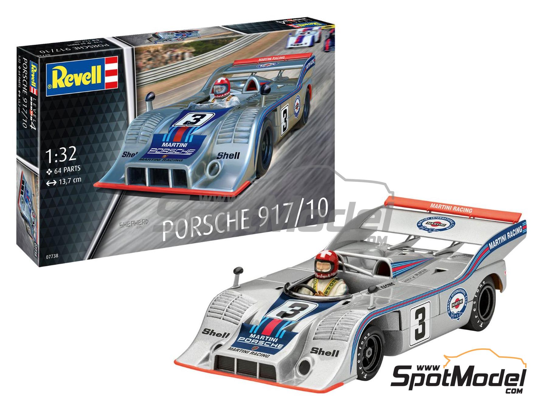 Image 2: Porsche 917/10 Martini Racing Team - Interserie 1974 | Scale model kit in 1/32 scale manufactured by Revell (ref. REV07738, also 4009803077383 and 07738)