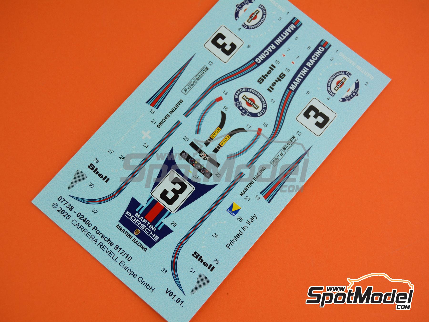 Image 10: Porsche 917/10 Martini Racing Team - Interserie 1974 | Scale model kit in 1/32 scale manufactured by Revell (ref. REV07738, also 4009803077383 and 07738)