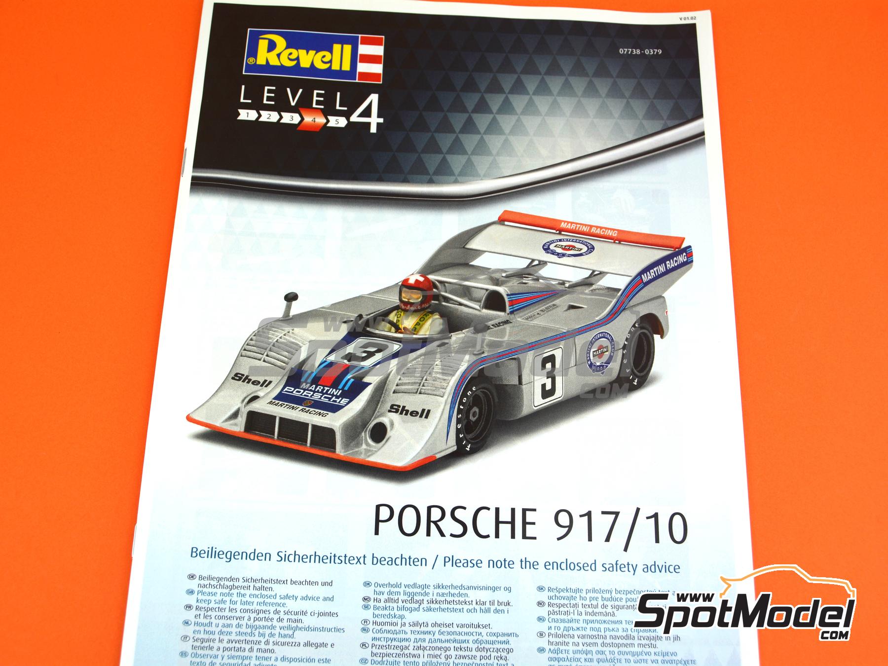 Image 14: Porsche 917/10 Martini Racing Team - Interserie 1974 | Scale model kit in 1/32 scale manufactured by Revell (ref. REV07738, also 4009803077383 and 07738)