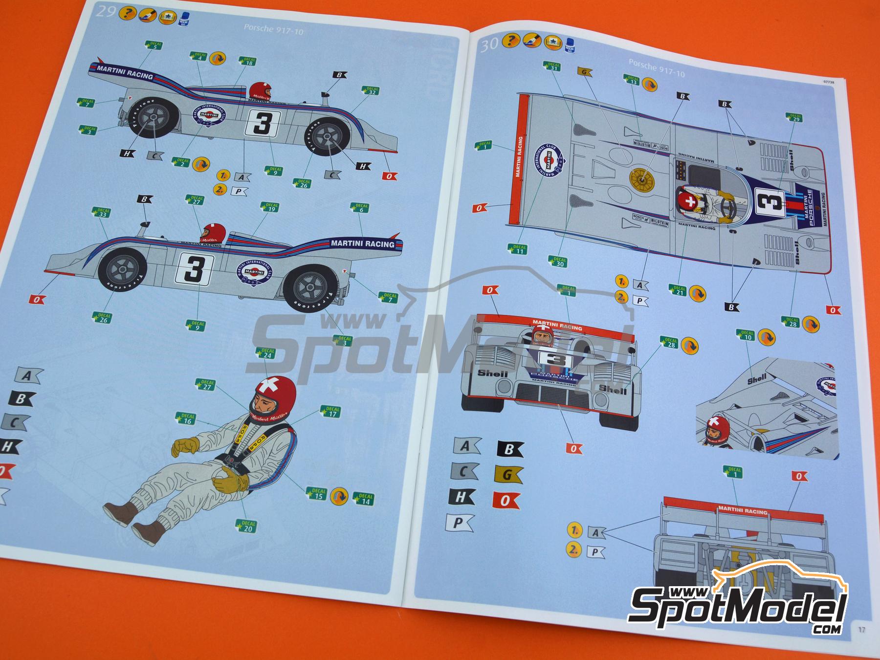 Image 17: Porsche 917/10 Martini Racing Team - Interserie 1974 | Scale model kit in 1/32 scale manufactured by Revell (ref. REV07738, also 4009803077383 and 07738)