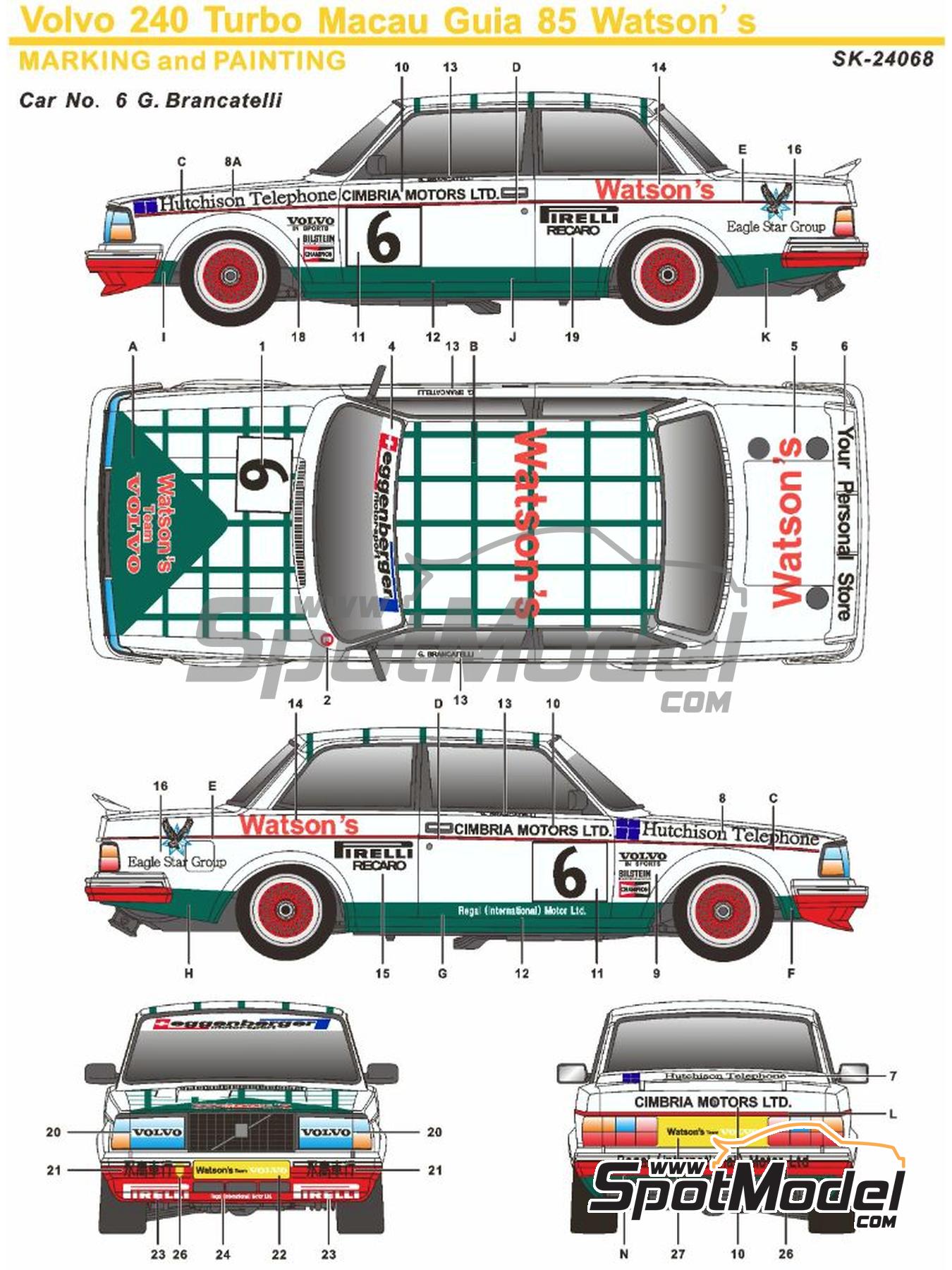 SK Decals SK24068: Marking / livery 1/24 scale - Volvo 240 Turbo Group ...