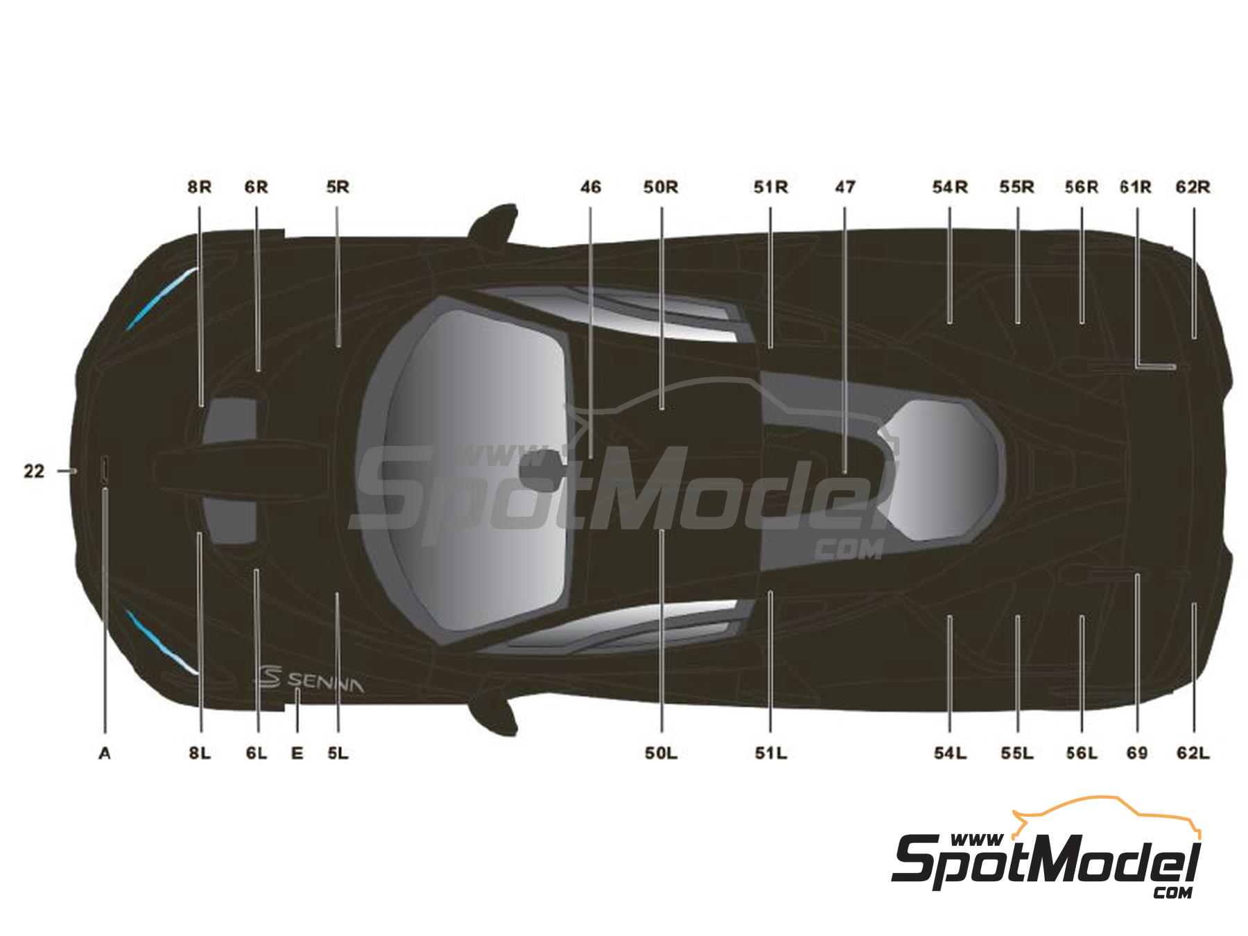 Image 2: McLaren Senna Carbon Theme | Decoraci&oacute;n en escala&nbsp;1/24 fabricado por SK Decals (ref.&nbsp;SK-24111, tambien SK24111)
