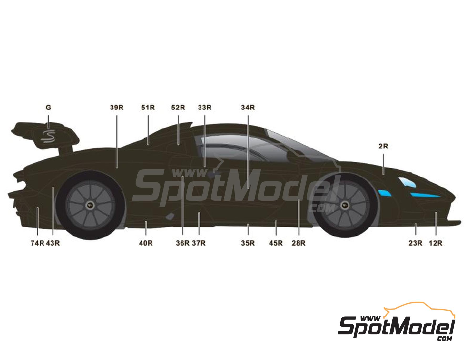 Image 3: McLaren Senna Carbon Theme | Decoraci&oacute;n en escala&nbsp;1/24 fabricado por SK Decals (ref.&nbsp;SK-24111, tambien SK24111)