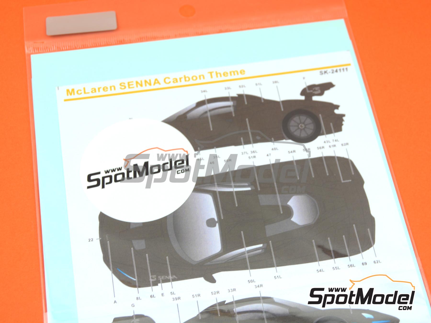 Image 5: McLaren Senna Carbon Theme | Decoraci&oacute;n en escala&nbsp;1/24 fabricado por SK Decals (ref.&nbsp;SK-24111, tambien SK24111)