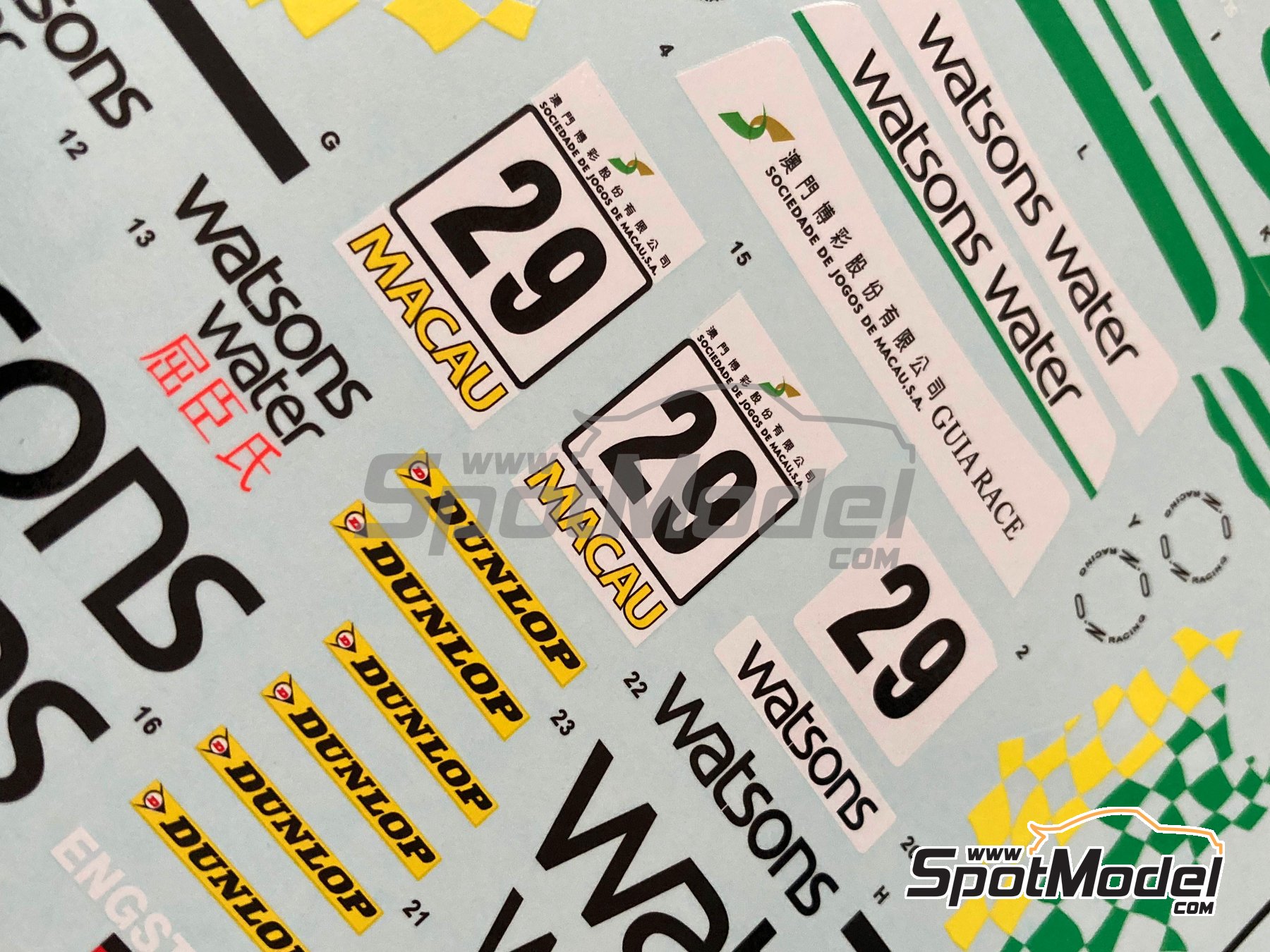 Image 2: BMW 320i E46 Schubert Team sponsored by Watsons water - Guia Race of Macau 2002 | Marking / livery in 1/24 scale manufactured by SK Decals (ref.&nbsp;SK-24114, also SK24114)