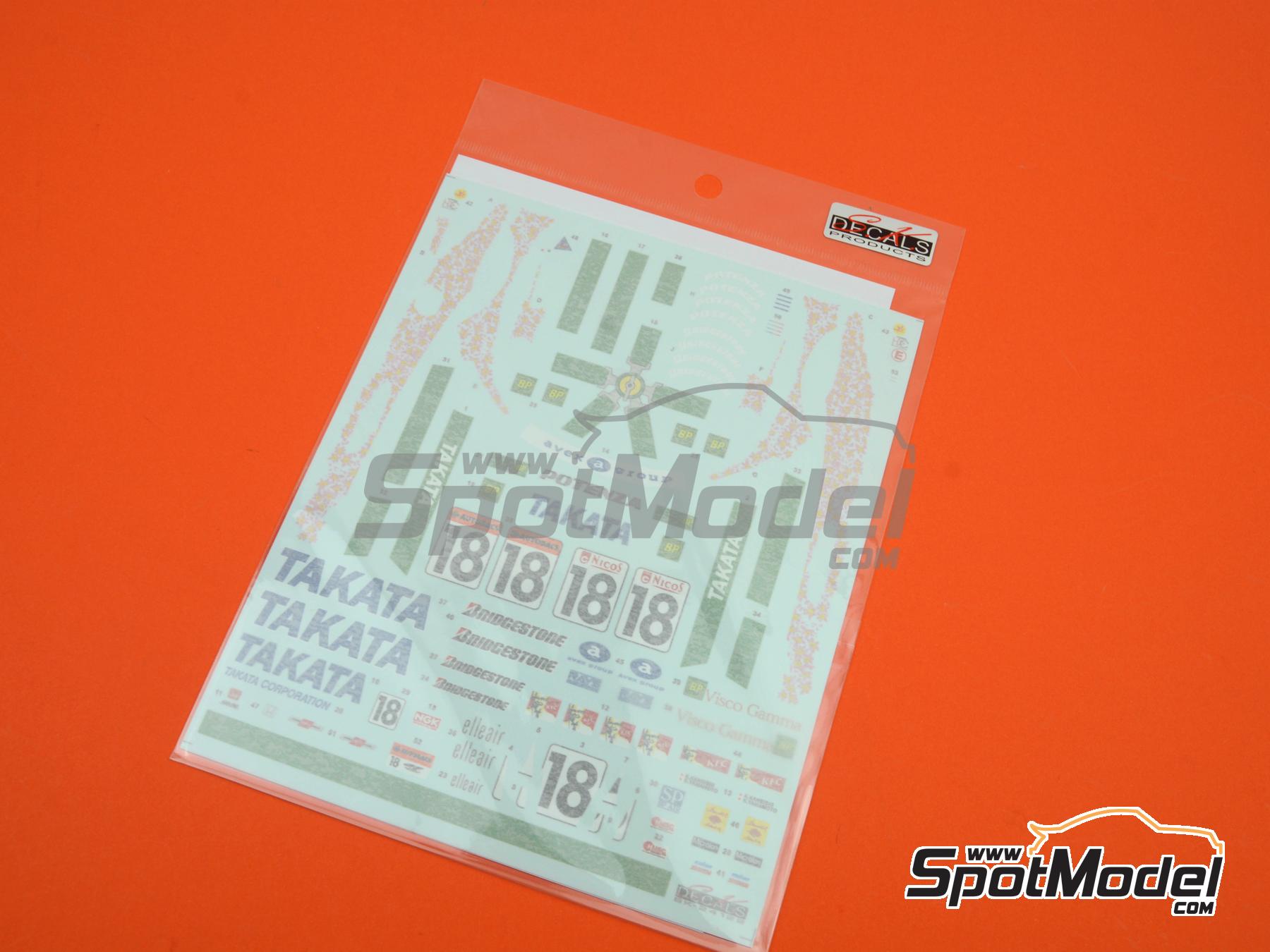 Image 9: Honda NSX Dome Racing Team sponsored by Takata - Japanese Grand Touring Car Championship (JGTC) 1998 | Marking / livery in 1/24 scale manufactured by SK Decals (ref.&nbsp;SK-24122, also SK24122)