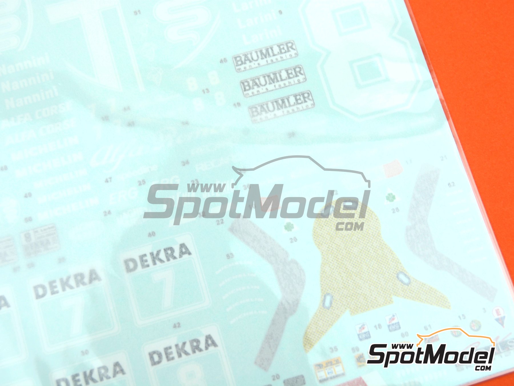 Image 11: Alfa Romeo 155 V6 TI Equipo Alfa Corse patrocinado por Philips Car Systems - DTM - Deutsche Tourenwagen Masters 1993 | Decoración en escala 1/24 fabricado por SK Decals (ref. SK-24128, tambien SK24128)