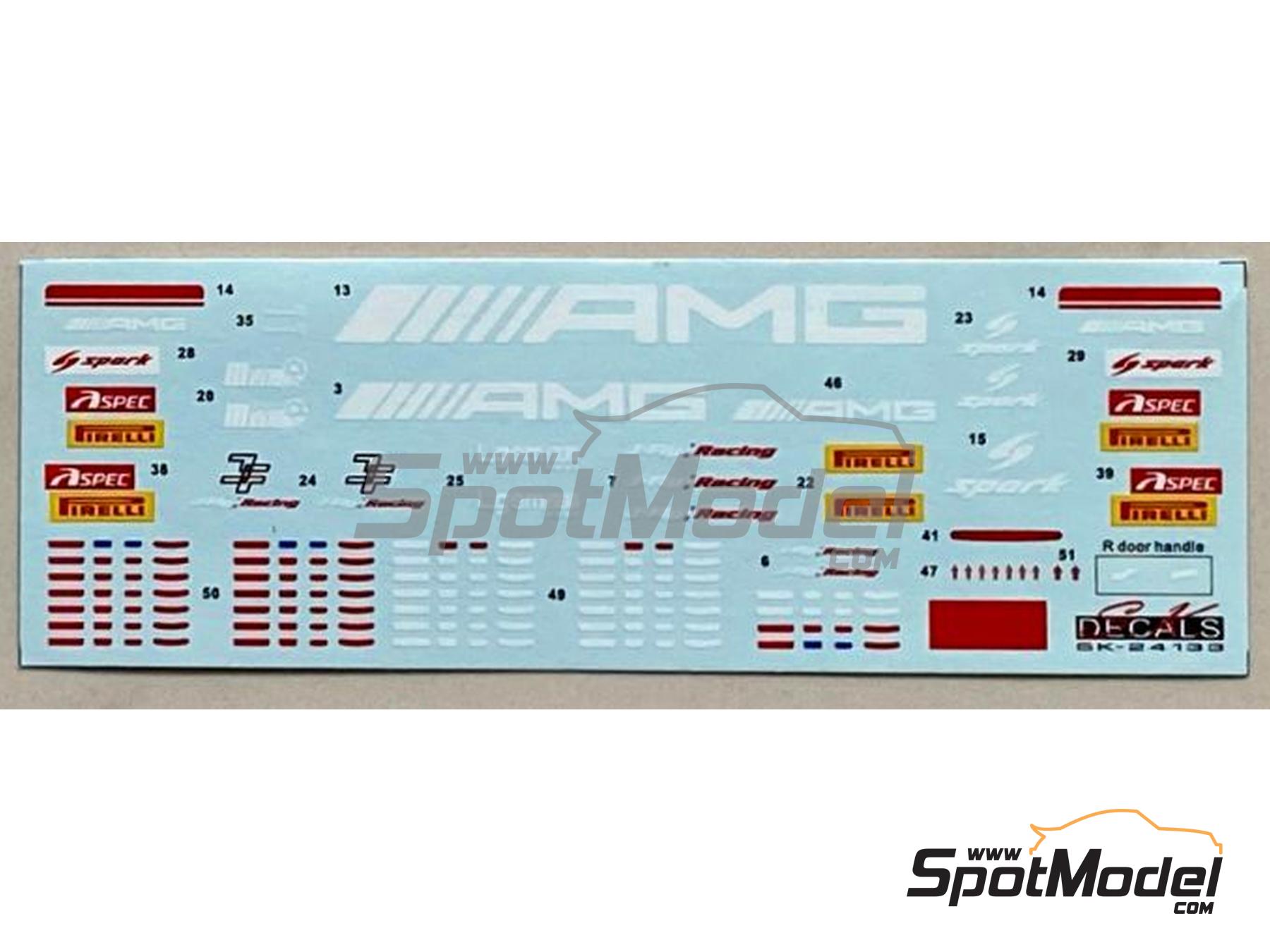 Image 5: Mercedes AMG GT3 Craft Bamboo Racing Team sponsored by Evisu X - Macau FIA GT World Cup Championship 2019 | Marking / livery in 1/24 scale manufactured by SK Decals (ref.&nbsp;SK-24133, also SK24133)