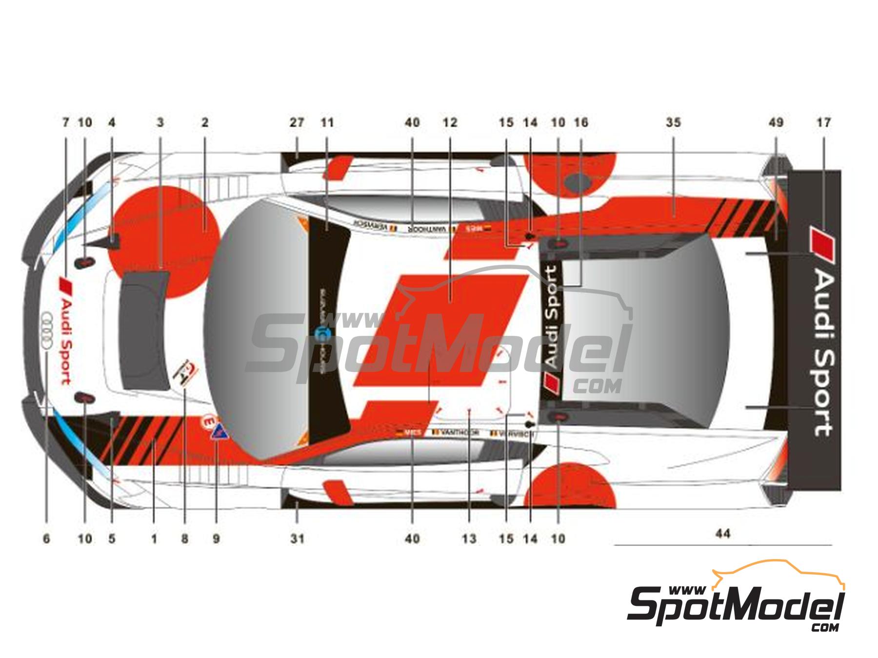 Image 2: Audi R8 LMS GT3 Audi Sport WRT Team - Suzuka 10 Hours 2018 | Marking / livery in 1/24 scale manufactured by SK Decals (ref.&nbsp;SK-24134, also SK24134)