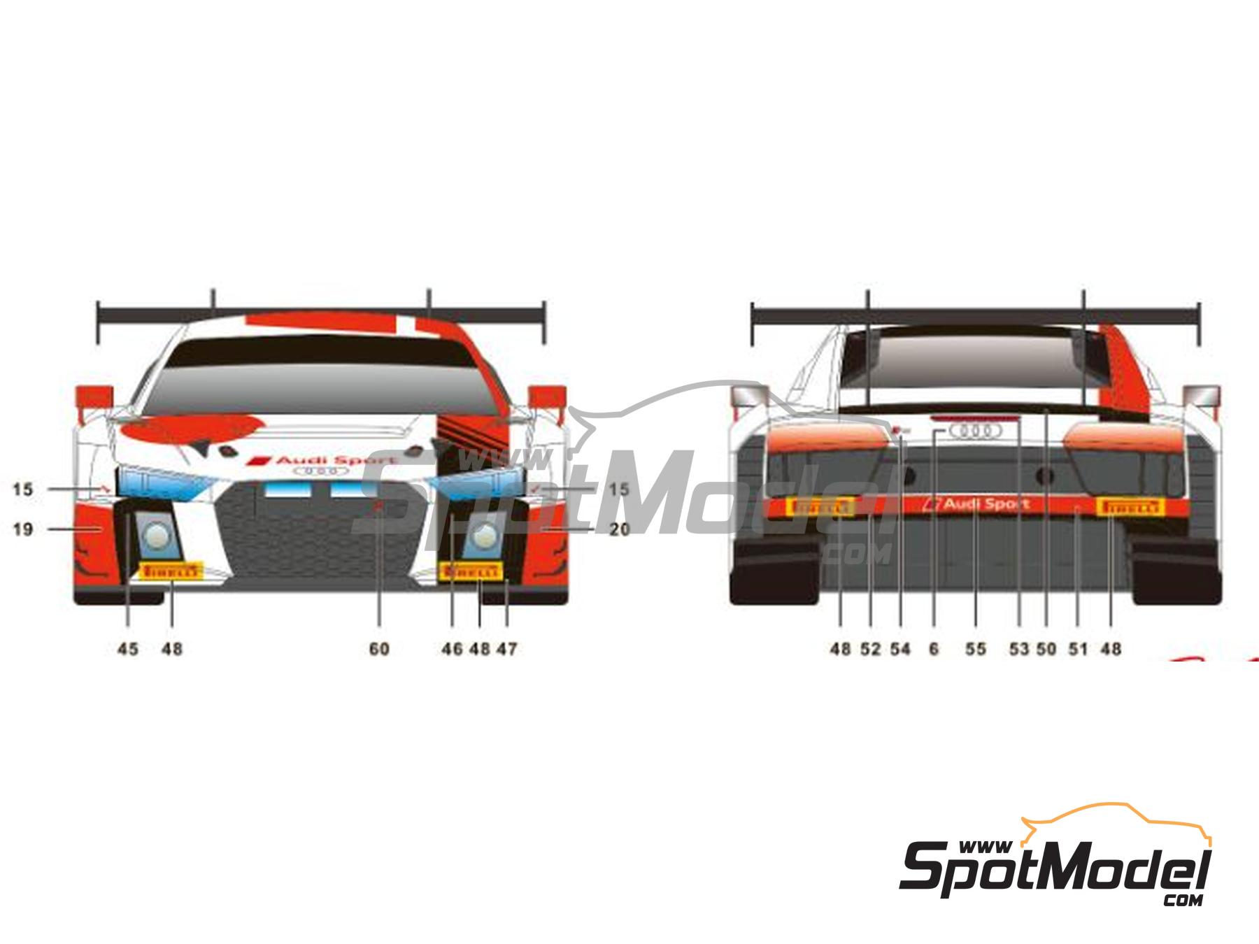 Image 4: Audi R8 LMS GT3 Audi Sport WRT Team - Suzuka 10 Hours 2018 | Marking / livery in 1/24 scale manufactured by SK Decals (ref.&nbsp;SK-24134, also SK24134)