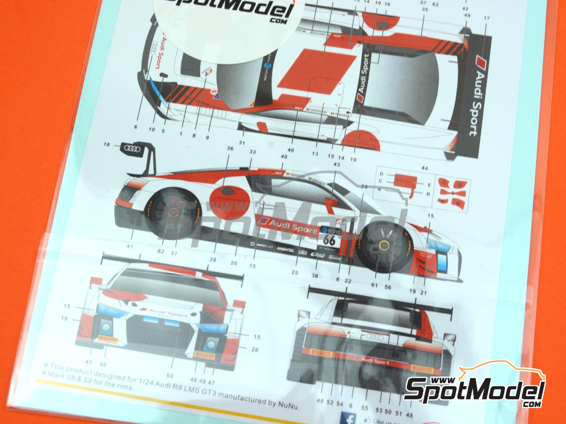 Image 8: Audi R8 LMS GT3 Audi Sport WRT Team - Suzuka 10 Hours 2018 | Marking / livery in 1/24 scale manufactured by SK Decals (ref.&nbsp;SK-24134, also SK24134)