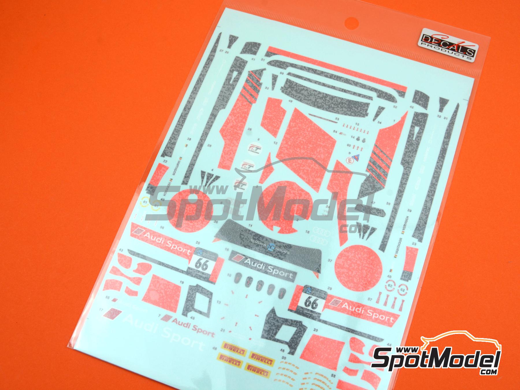 Image 9: Audi R8 LMS GT3 Audi Sport WRT Team - Suzuka 10 Hours 2018 | Marking / livery in 1/24 scale manufactured by SK Decals (ref.&nbsp;SK-24134, also SK24134)