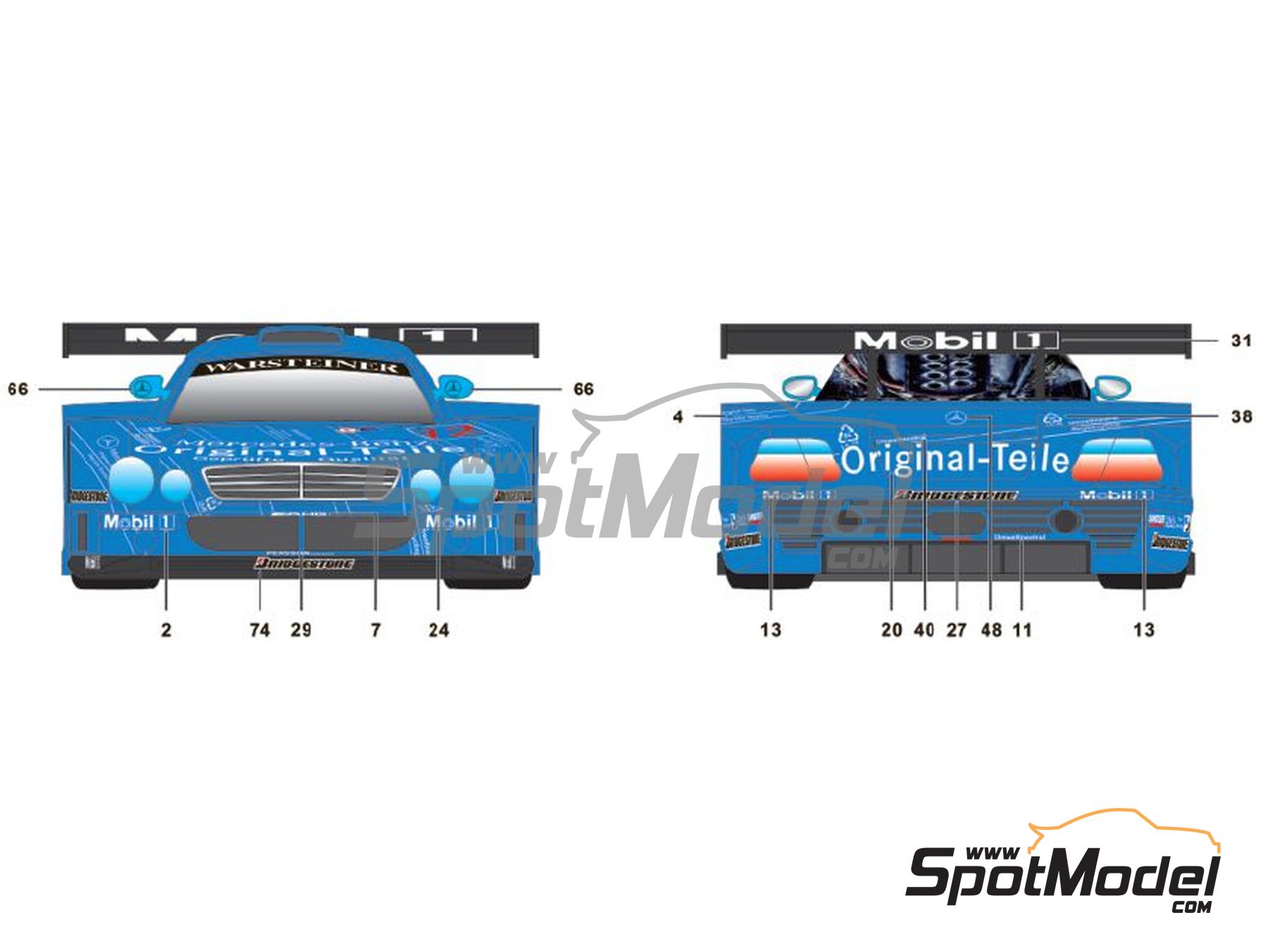 Image 4: Mercedes Benz CLK-GTR Persson Motorsport Team sponsored by Original-Teile - FIA GT Championship 1998 | Marking / livery in 1/24 scale manufactured by SK Decals (ref.&nbsp;SK-24139, also SK24139)