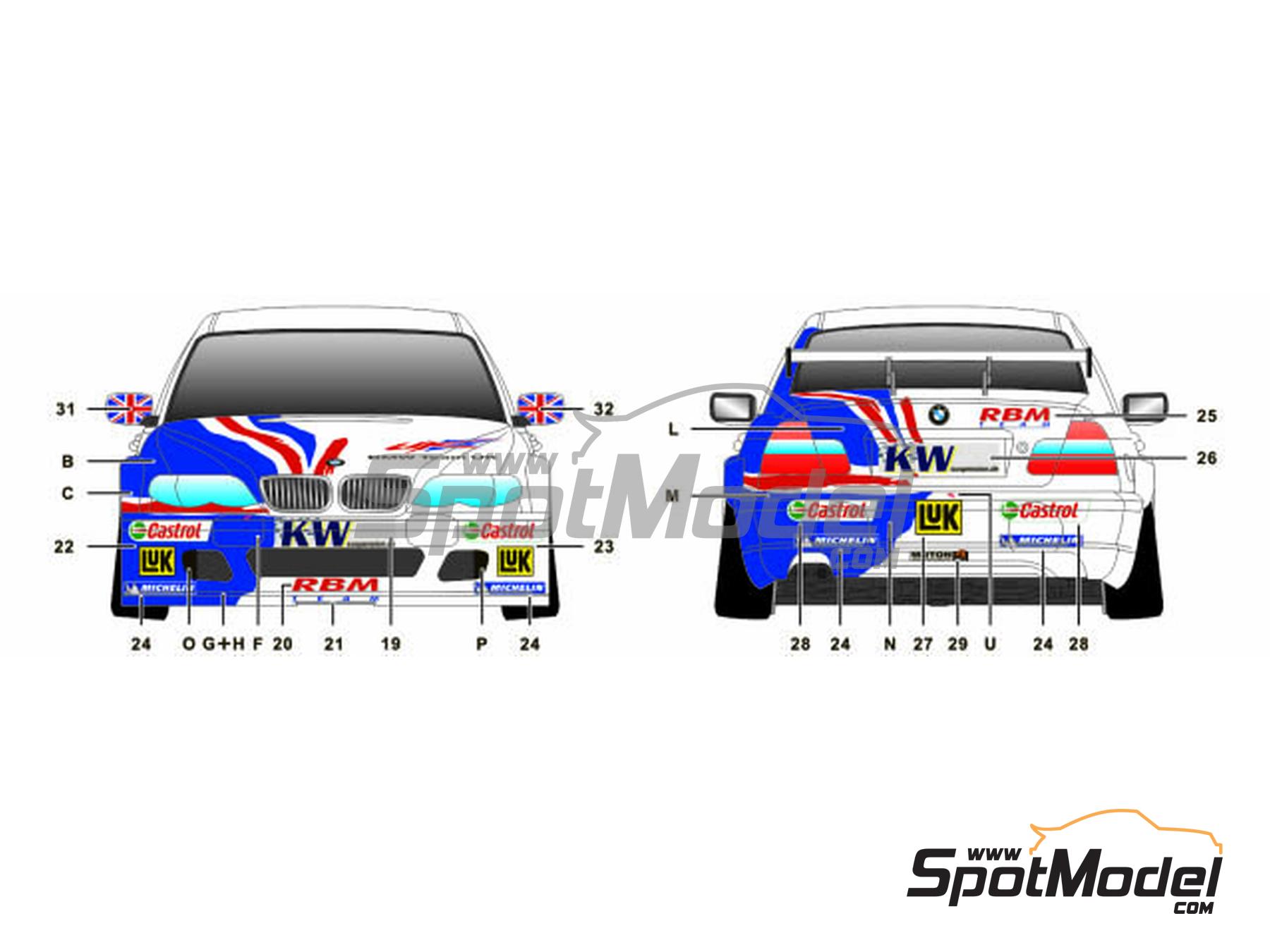 Image 4: BMW 320i E46 Equipo BMW Team UK - Campeonato del Mundo de Turismos (WTCC) 2005 | Decoraci&oacute;n en escala&nbsp;1/24 fabricado por SK Decals (ref.&nbsp;SK-24142, tambien SK24142)