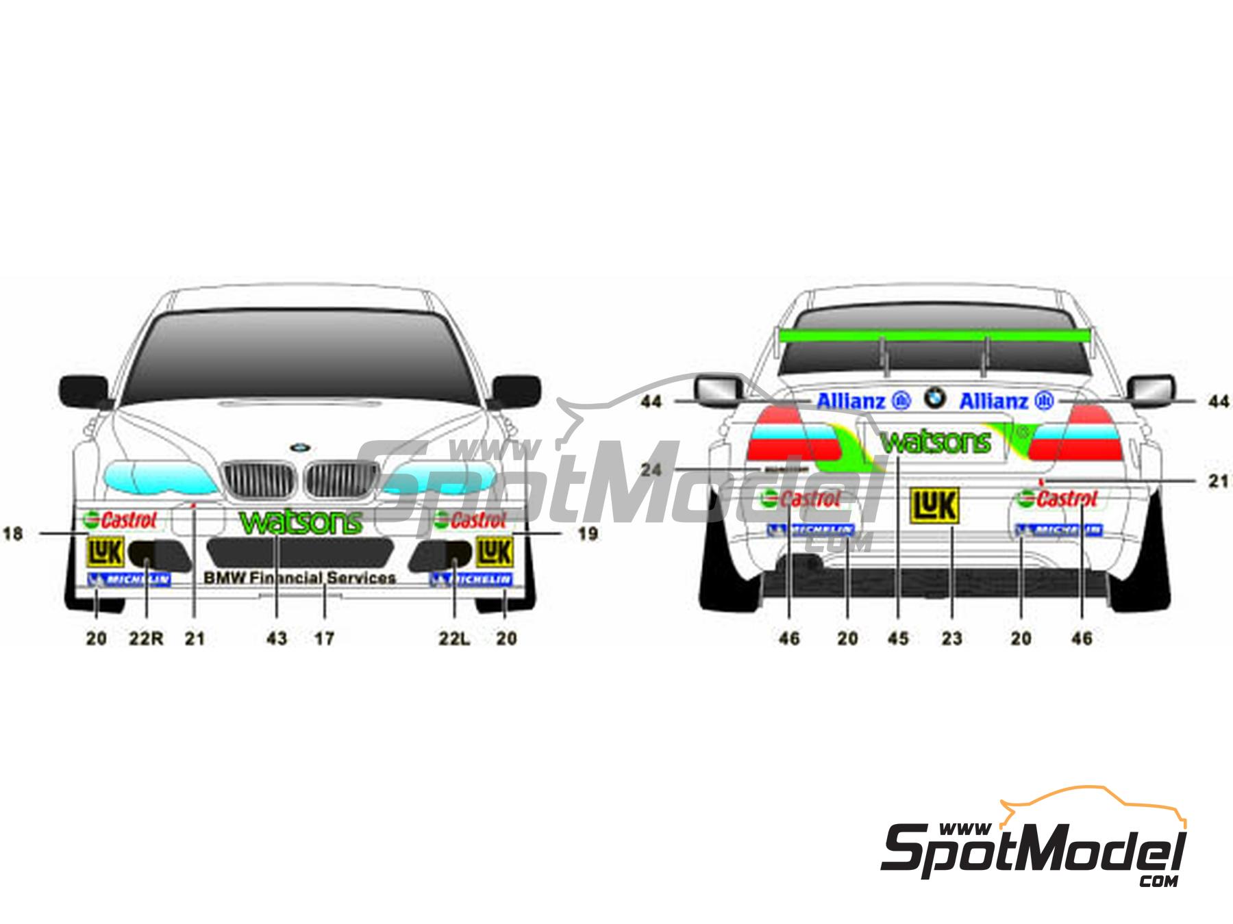 Image 8: BMW 320i E46 Equipo BMW Team Germany - Campeonato del Mundo de Turismos (WTCC), Guia Race de Macau 2005 | Decoración en escala 1/24 fabricado por SK Decals (ref. SK-24143, tambien SK24143)