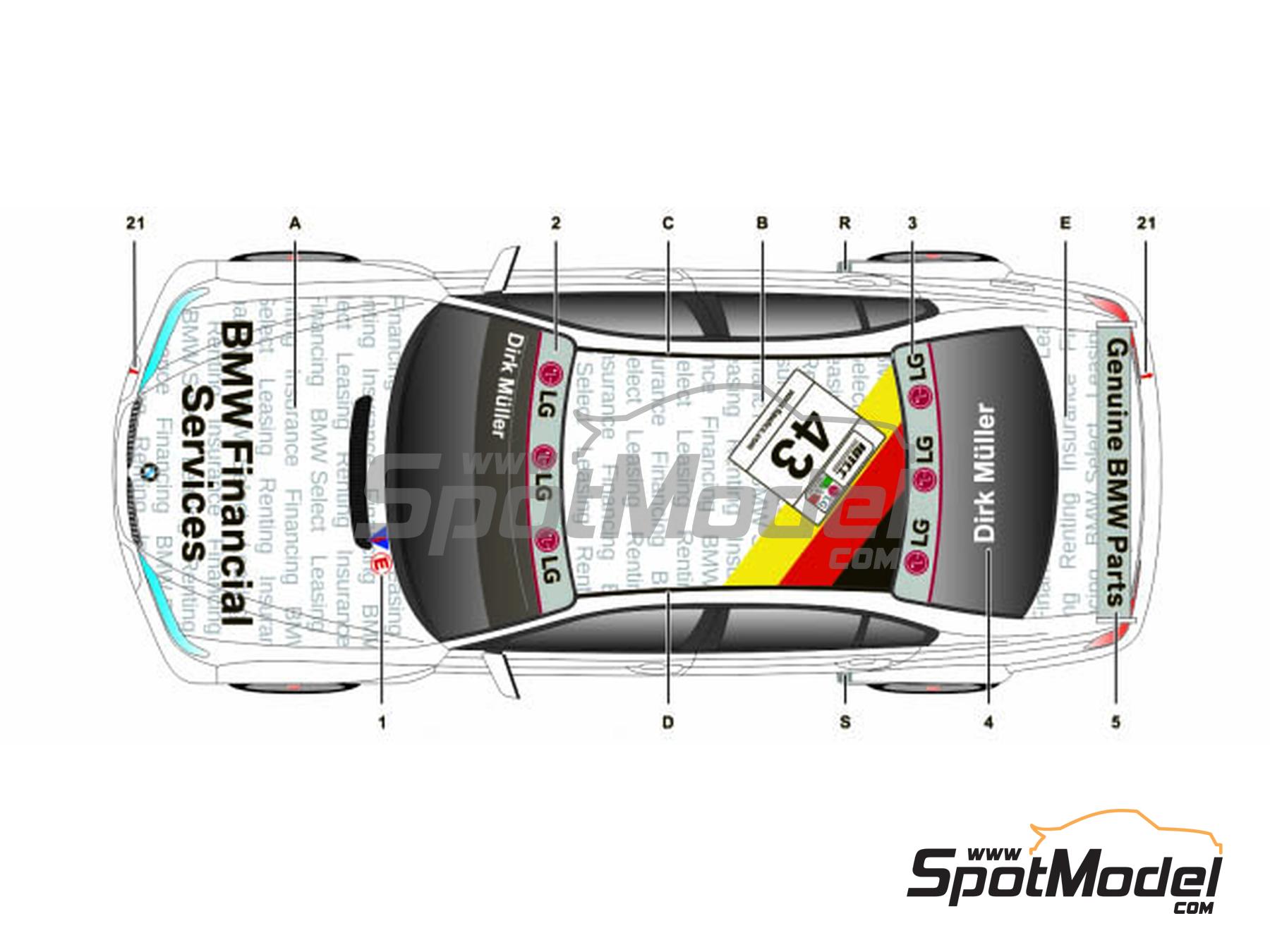Image 2: BMW 320i E46 Equipo BMW Team Deutschland - Campeonato del Mundo de Turismos (WTCC), Guia Race de Macau 2005 | Decoraci&oacute;n en escala&nbsp;1/24 fabricado por SK Decals (ref.&nbsp;SK-24144, tambien SK24144)