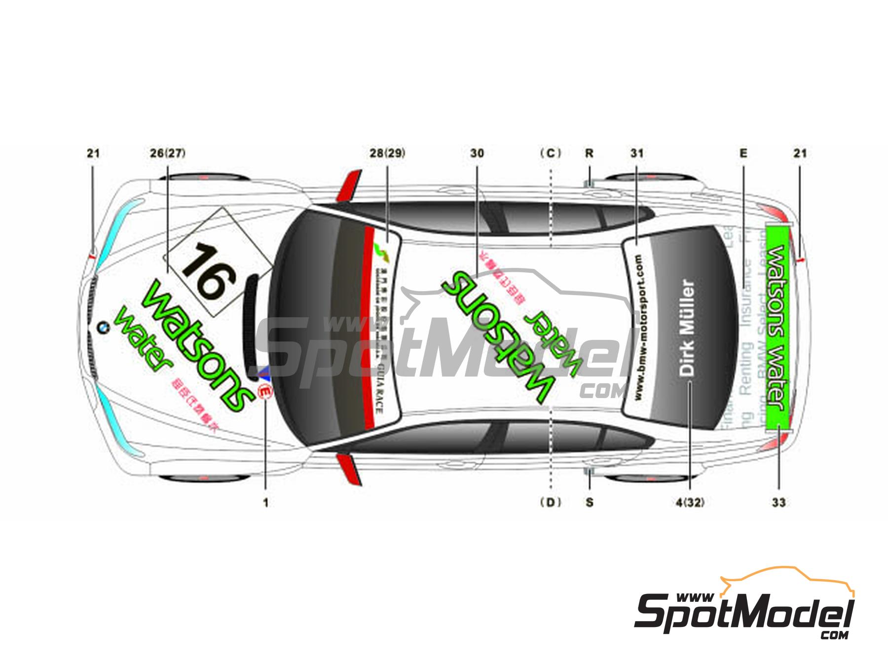 Image 4: BMW 320i E46 Equipo BMW Team Deutschland - Campeonato del Mundo de Turismos (WTCC), Guia Race de Macau 2005 | Decoraci&oacute;n en escala&nbsp;1/24 fabricado por SK Decals (ref.&nbsp;SK-24144, tambien SK24144)