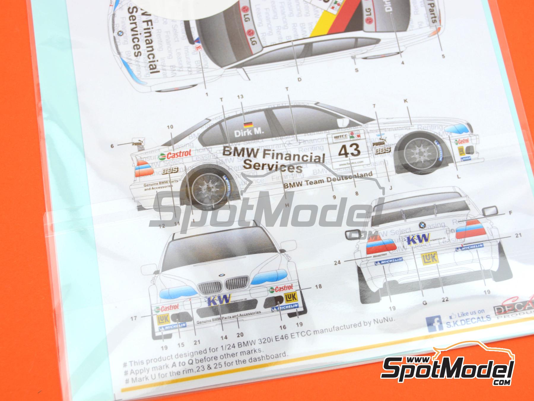 Image 11: BMW 320i E46 Equipo BMW Team Deutschland - Campeonato del Mundo de Turismos (WTCC), Guia Race de Macau 2005 | Decoraci&oacute;n en escala&nbsp;1/24 fabricado por SK Decals (ref.&nbsp;SK-24144, tambien SK24144)