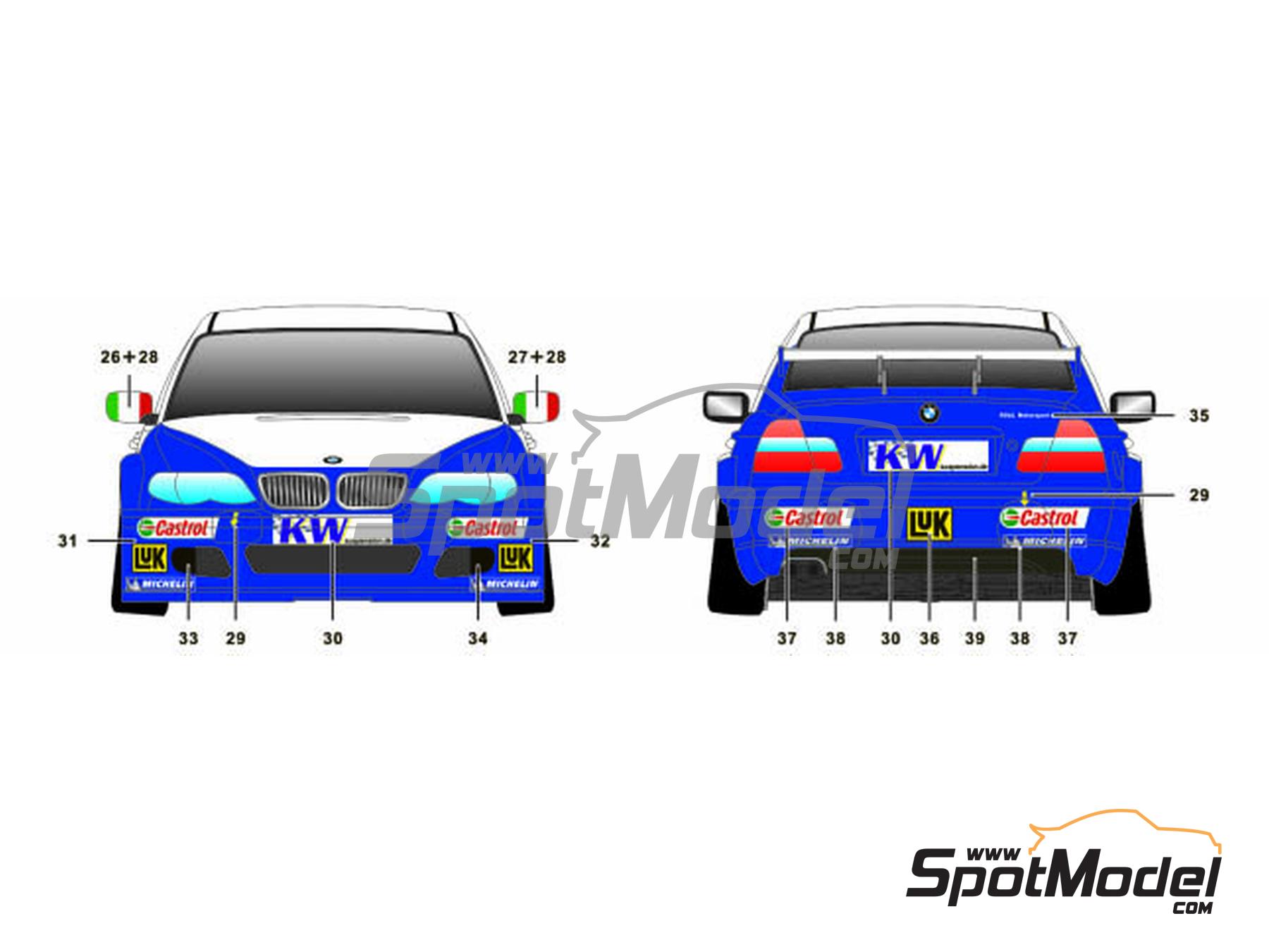 Image 4: BMW 320i E46 Equipo BMW Team Italy - Spain - Campeonato del Mundo de Turismos (WTCC) 2005 | Decoraci&oacute;n en escala&nbsp;1/24 fabricado por SK Decals (ref.&nbsp;SK-24145, tambien SK24145)