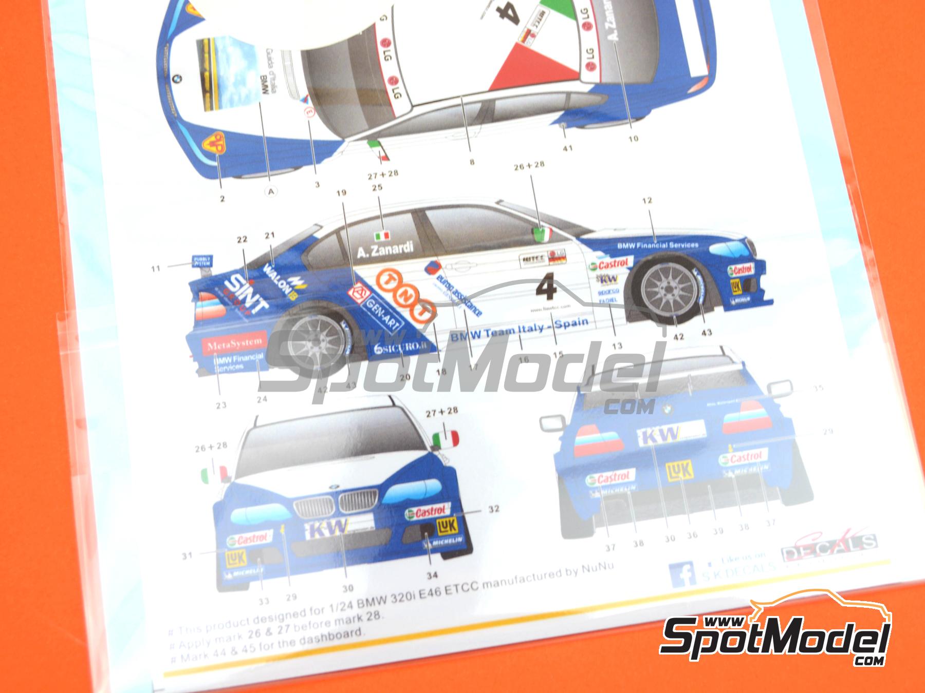 Image 10: BMW 320i E46 Equipo BMW Team Italy - Spain - Campeonato del Mundo de Turismos (WTCC) 2005 | Decoraci&oacute;n en escala&nbsp;1/24 fabricado por SK Decals (ref.&nbsp;SK-24145, tambien SK24145)