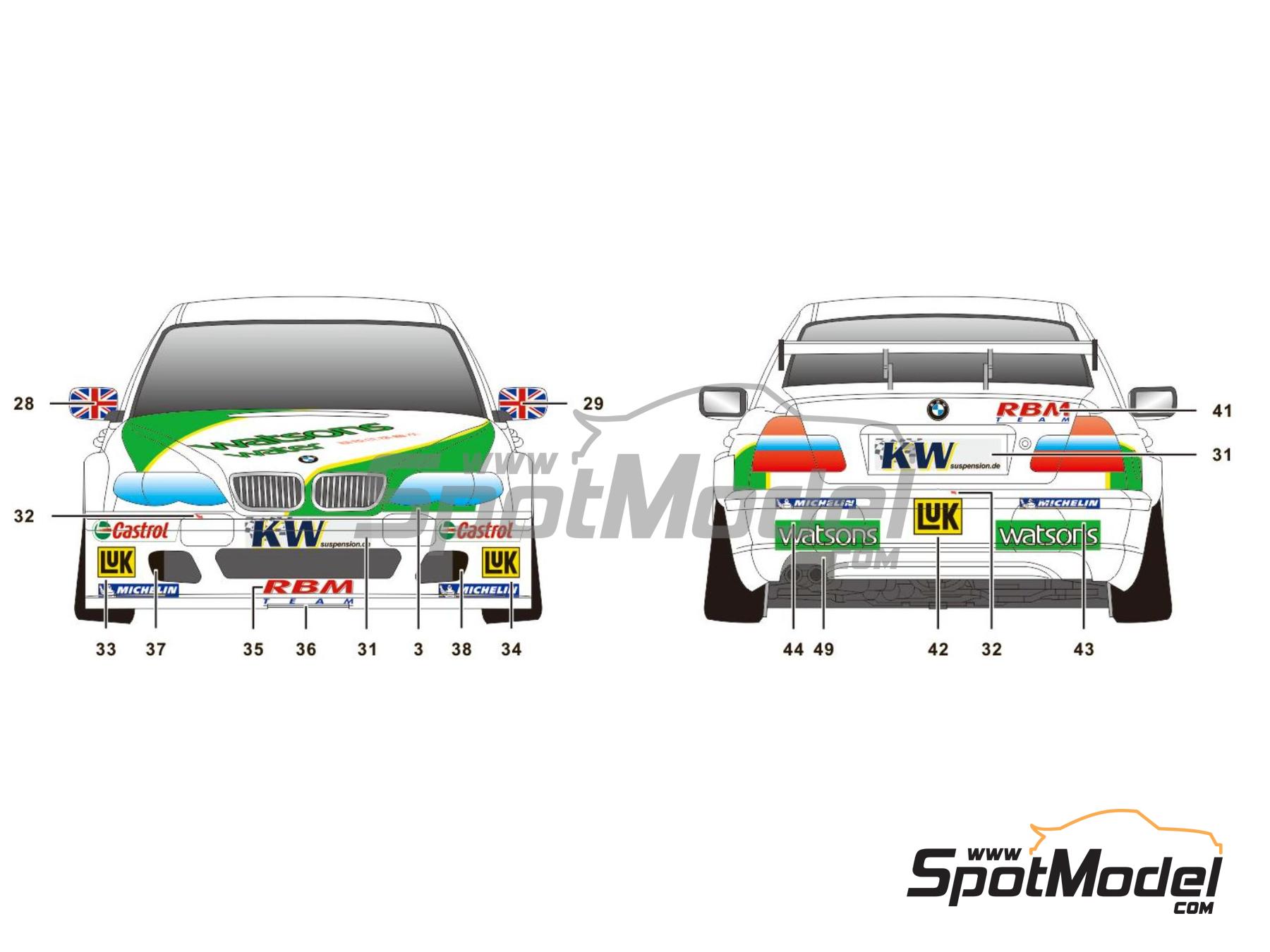 Image 4: BMW 320i E46 Equipo BMW UK patrocinado por Watsons water - Guia Race de Macau 2005 | Decoraci&oacute;n en escala&nbsp;1/24 fabricado por SK Decals (ref.&nbsp;SK-24146)