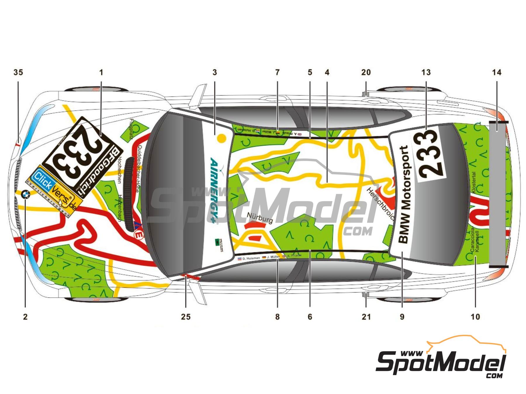 Image 2: BMW 320i E46 Equipo Schubert Motorsport - VLN N&uuml;rburgring Endurance Series 2005 | Decoraci&oacute;n en escala&nbsp;1/24 fabricado por SK Decals (ref.&nbsp;SK-24148, tambien SK24148)