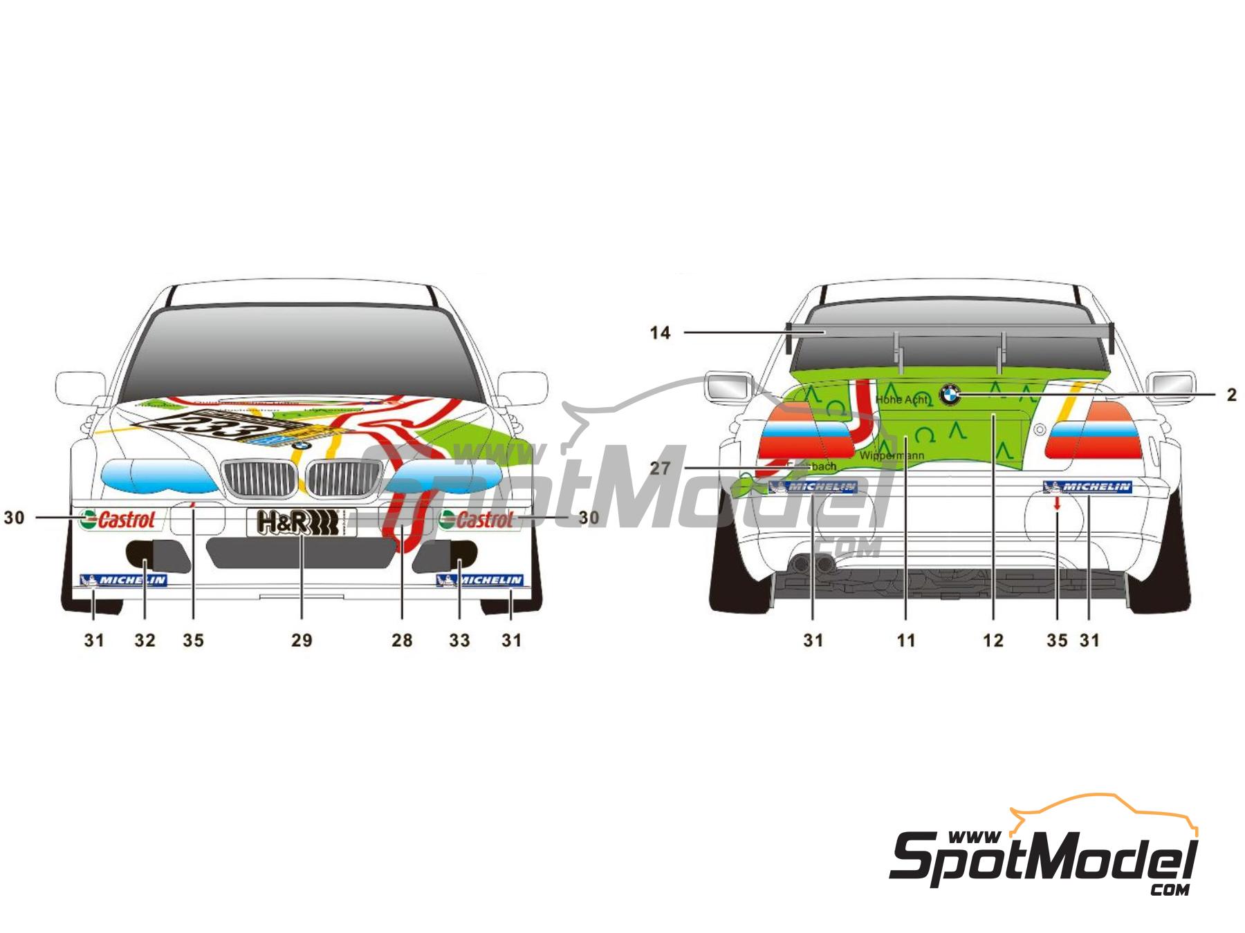 Image 4: BMW 320i E46 Equipo Schubert Motorsport - VLN N&uuml;rburgring Endurance Series 2005 | Decoraci&oacute;n en escala&nbsp;1/24 fabricado por SK Decals (ref.&nbsp;SK-24148, tambien SK24148)