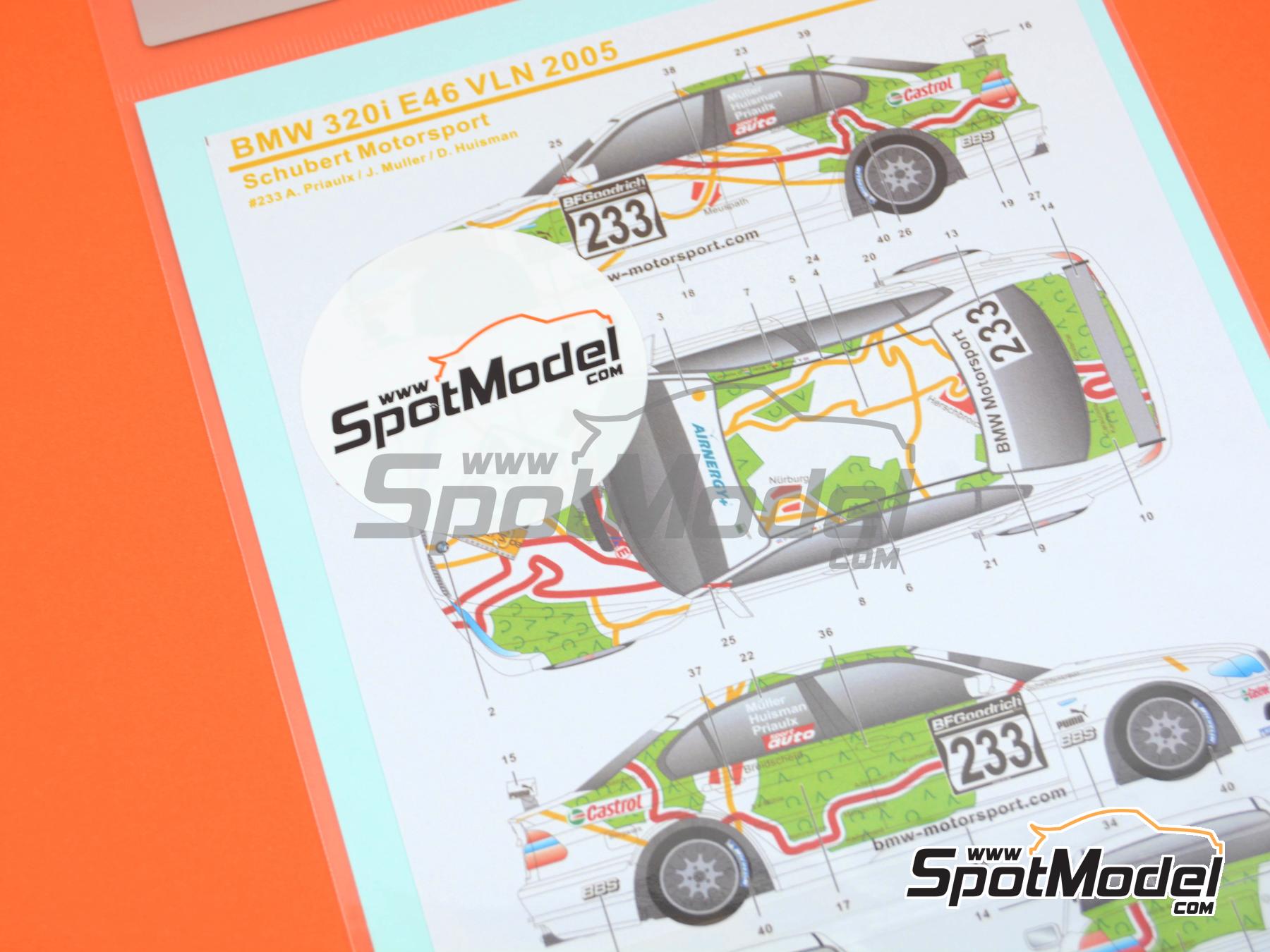 Image 8: BMW 320i E46 Equipo Schubert Motorsport - VLN N&uuml;rburgring Endurance Series 2005 | Decoraci&oacute;n en escala&nbsp;1/24 fabricado por SK Decals (ref.&nbsp;SK-24148, tambien SK24148)