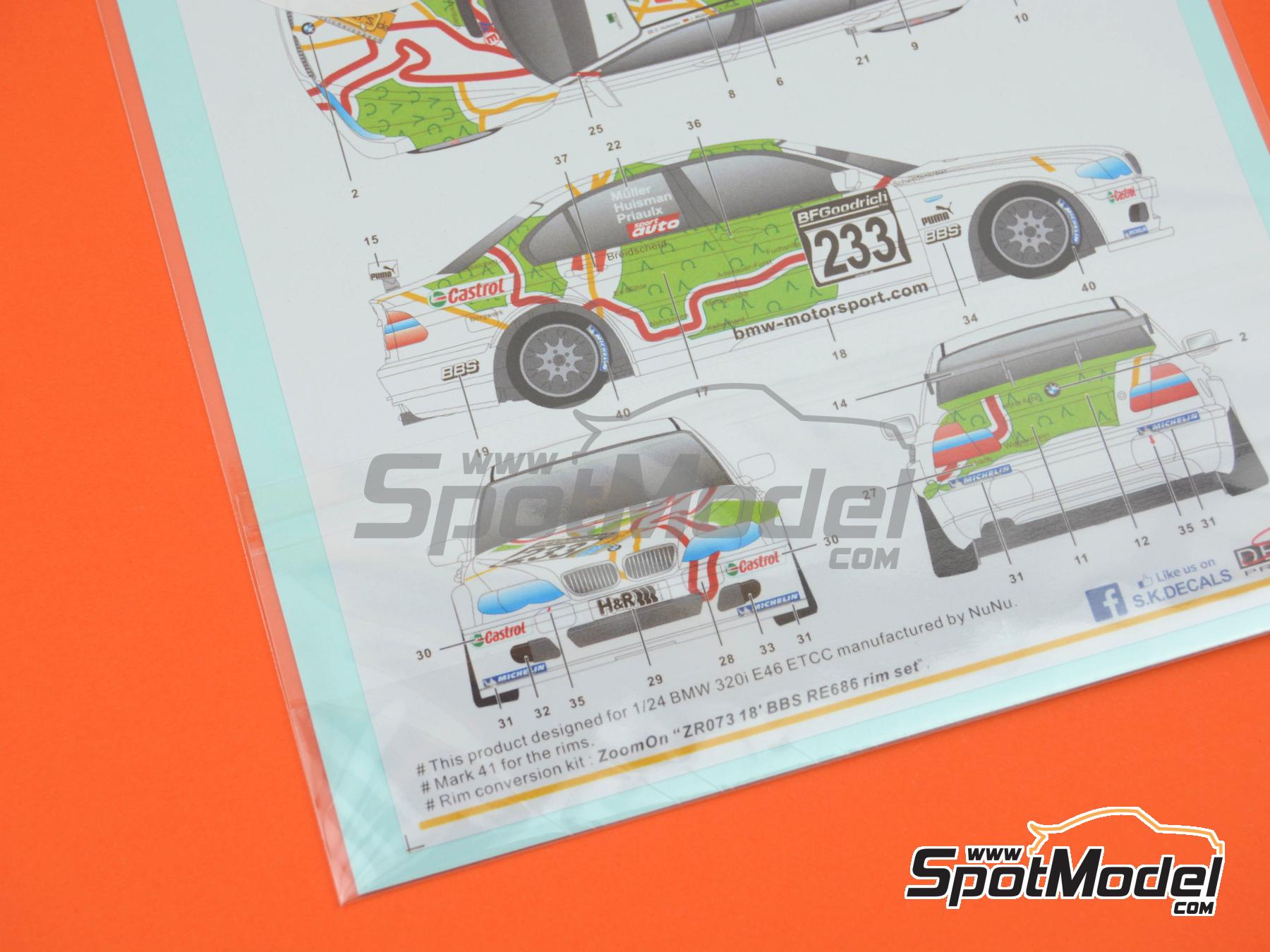 Image 9: BMW 320i E46 Equipo Schubert Motorsport - VLN N&uuml;rburgring Endurance Series 2005 | Decoraci&oacute;n en escala&nbsp;1/24 fabricado por SK Decals (ref.&nbsp;SK-24148, tambien SK24148)