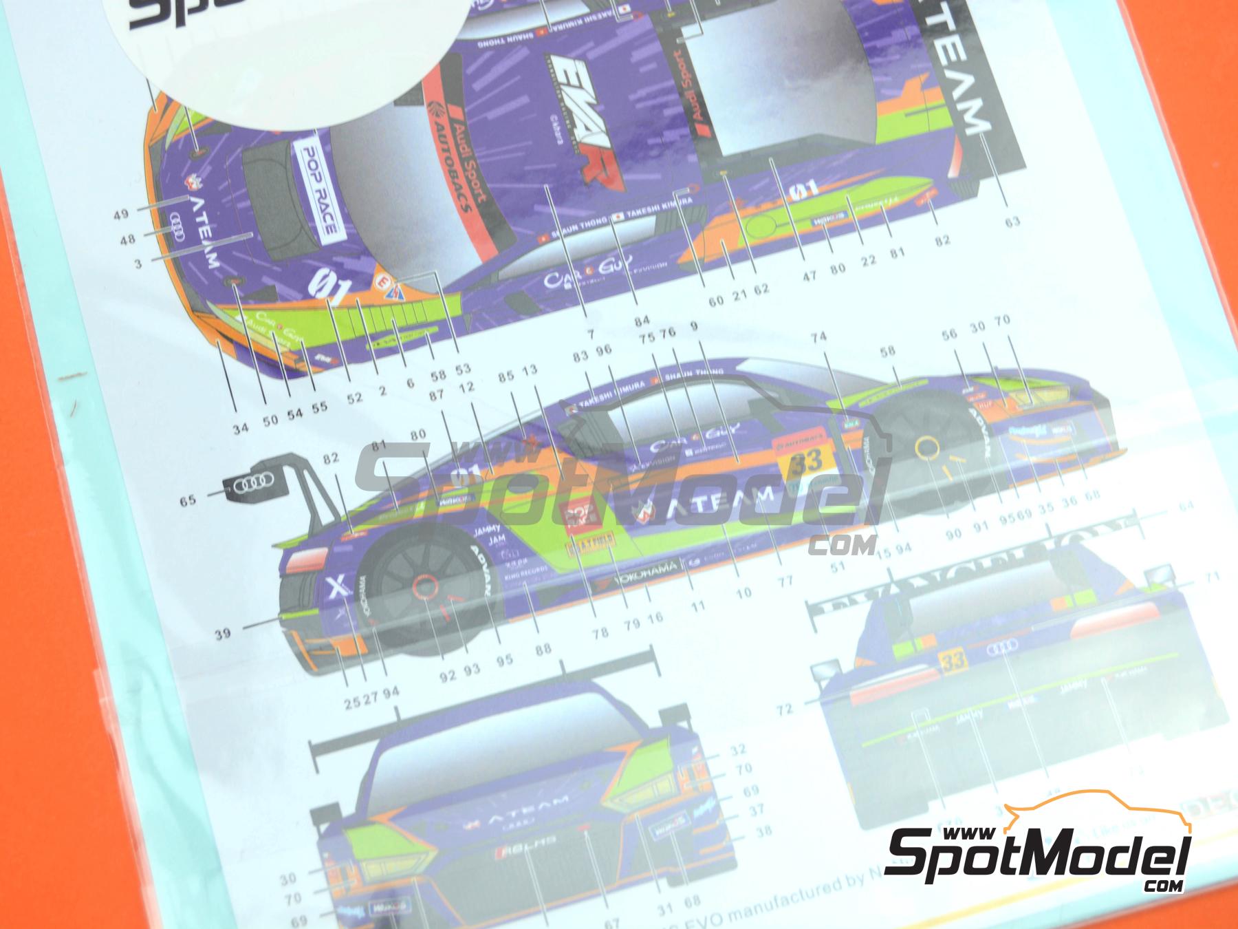 Image 8: Audi R8 LMS Evo GT3 Equipo X Works patrocinado por ATeam - Autobacs Super GT Series 2020 | Decoraci&oacute;n en escala&nbsp;1/24 fabricado por SK Decals (ref.&nbsp;SK-24150, tambien SK24150)