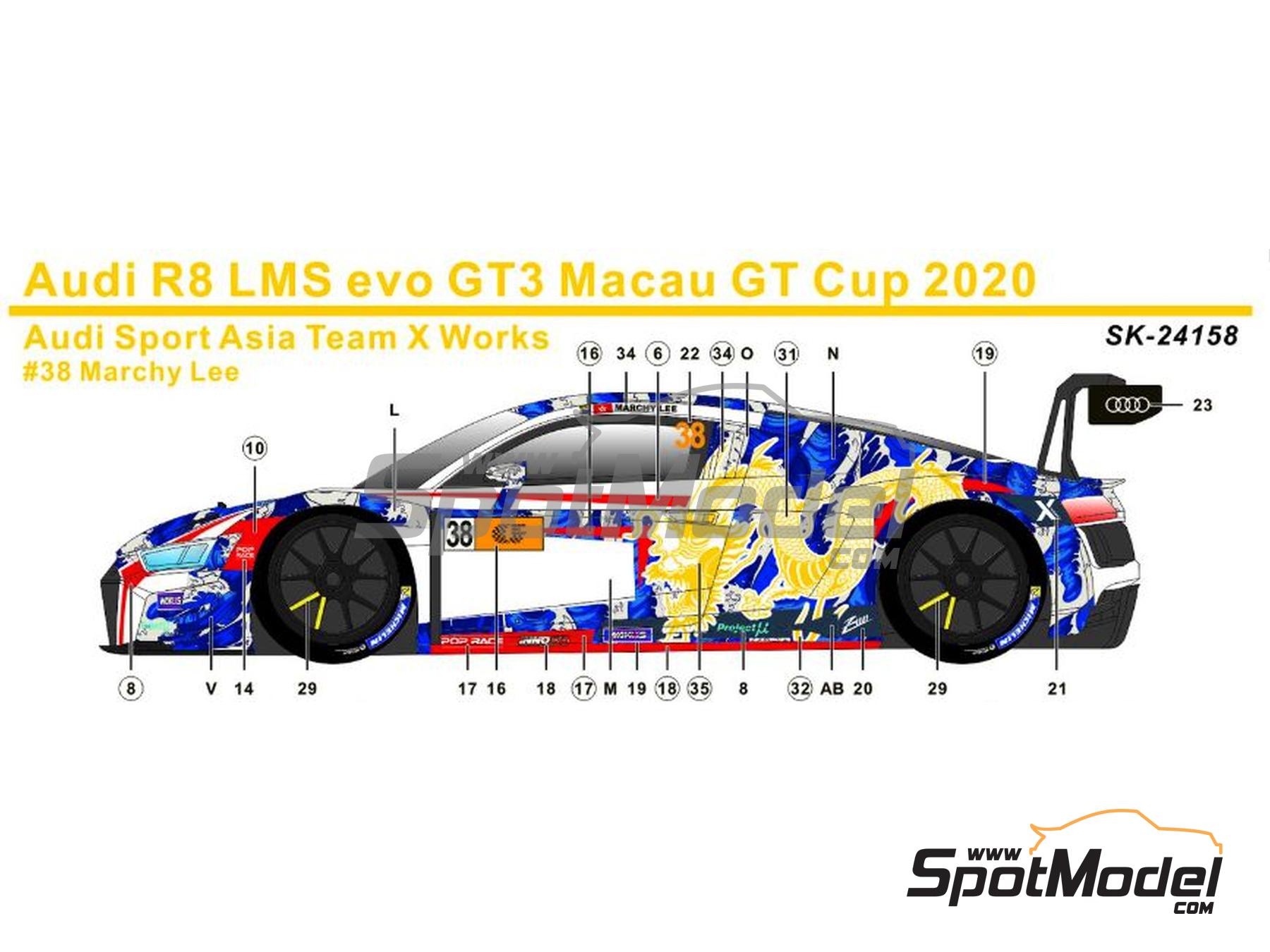 SK Decals SK24158: Marking / livery 1/24 scale - Audi R8 LMS Evo GT3 ...